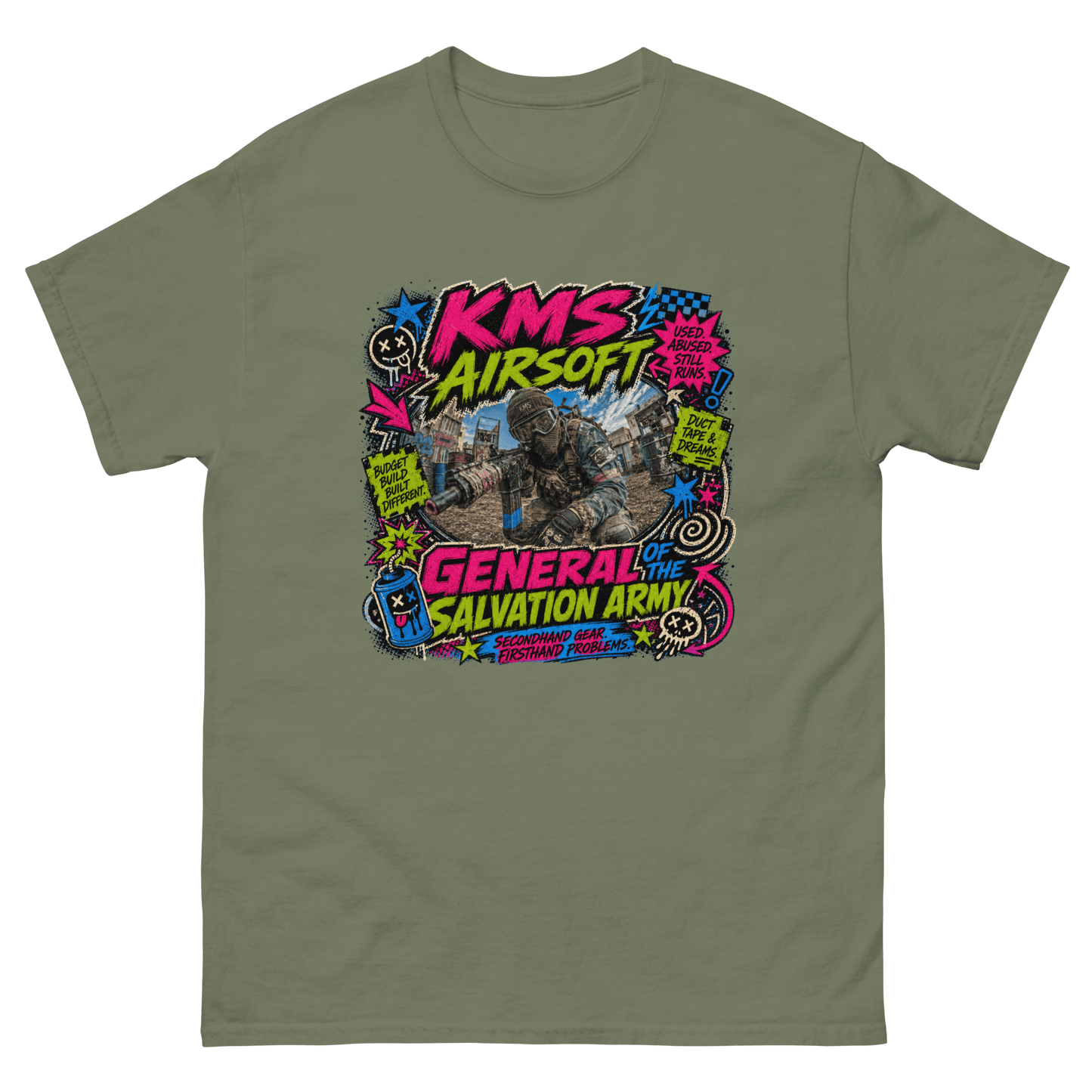 KMS Airsoft General of the Salvation Army Tee Military Green - Kirik Motorsports