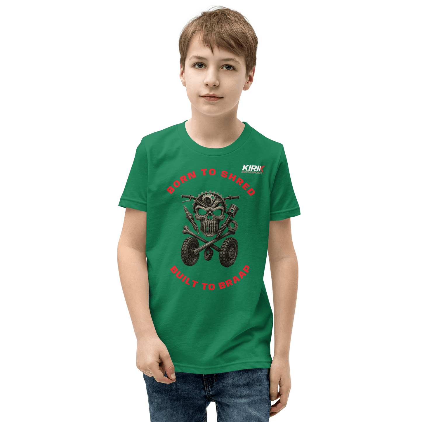 Unisex Youth Braap T-Shirt Kelly - Kirik Motorsports