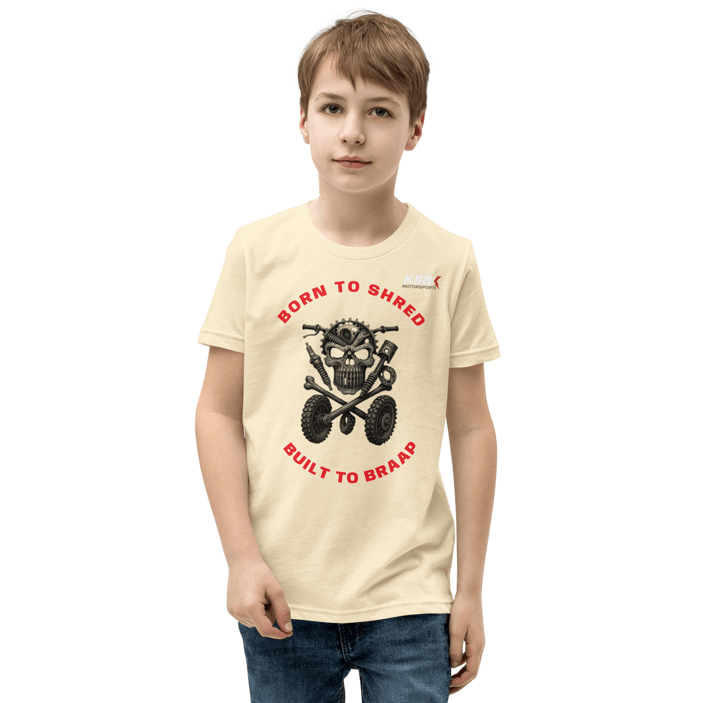 Unisex Youth Braap T-Shirt Natural - Kirik Motorsports