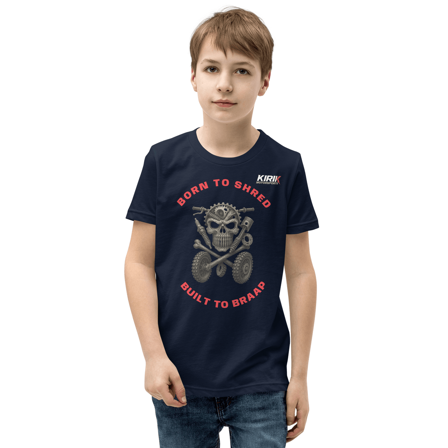 Unisex Youth Braap T-Shirt Navy - Kirik Motorsports