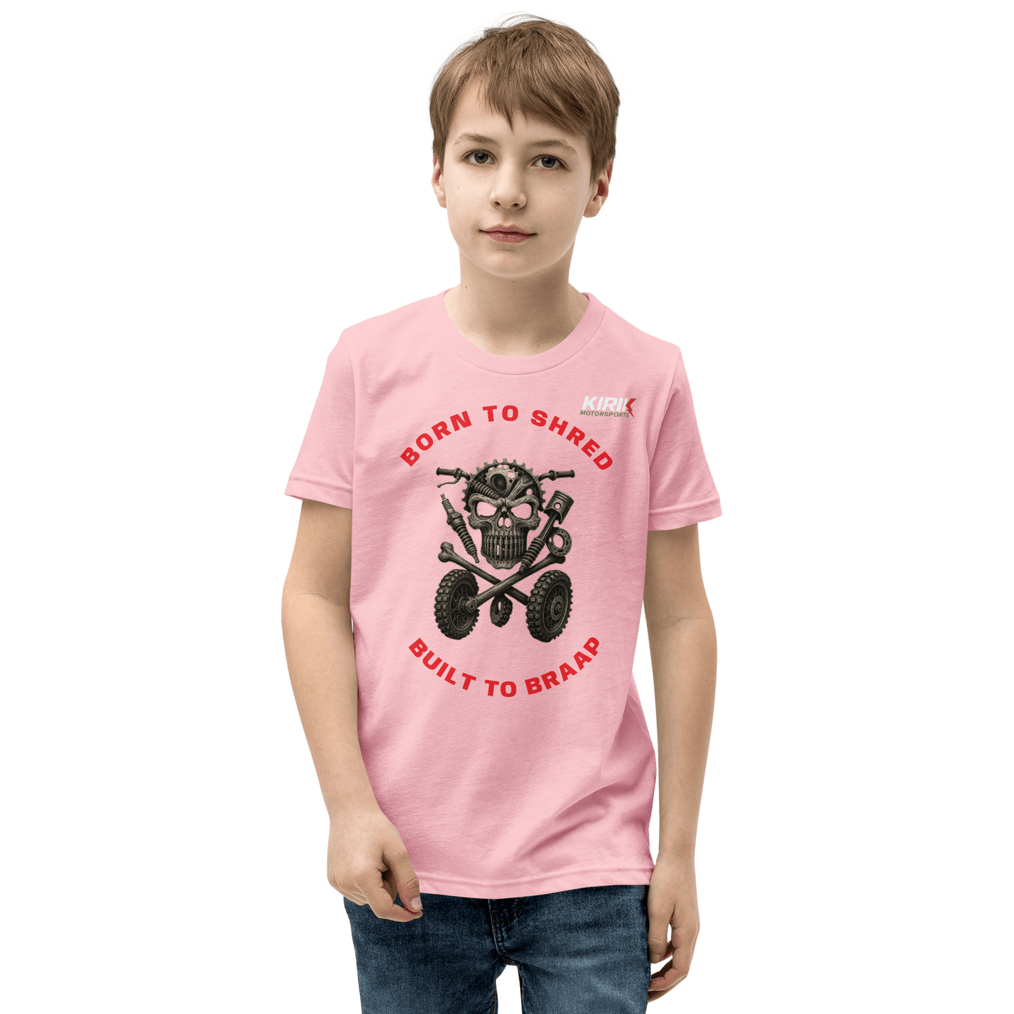 Unisex Youth Braap T-Shirt Pink - Kirik Motorsports