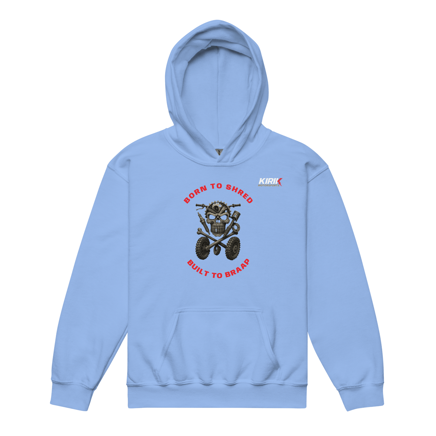 Youth Braap Hoodie Carolina Blue - Kirik Motorsports