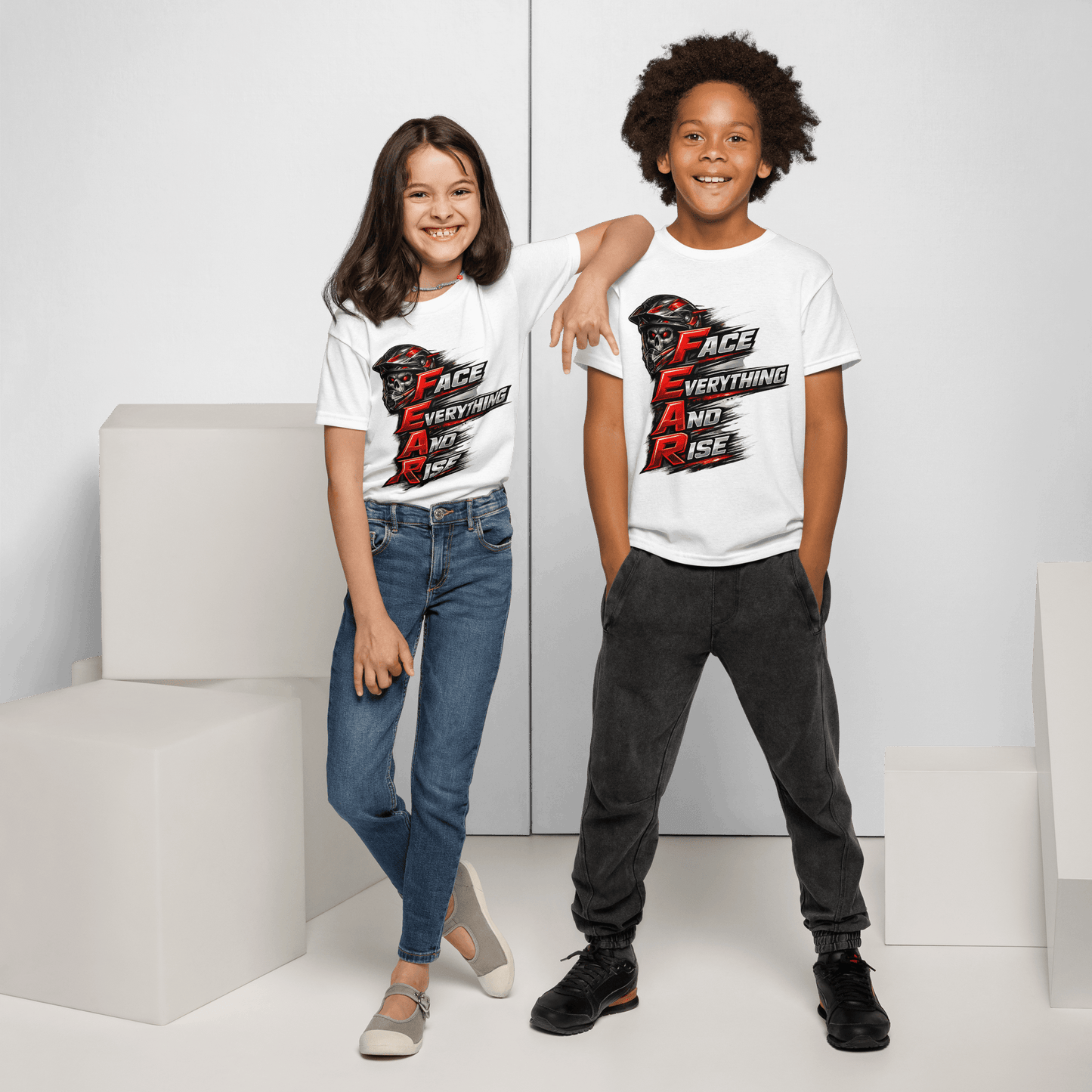 Youth FEAR Tee White - Kirik Motorsports