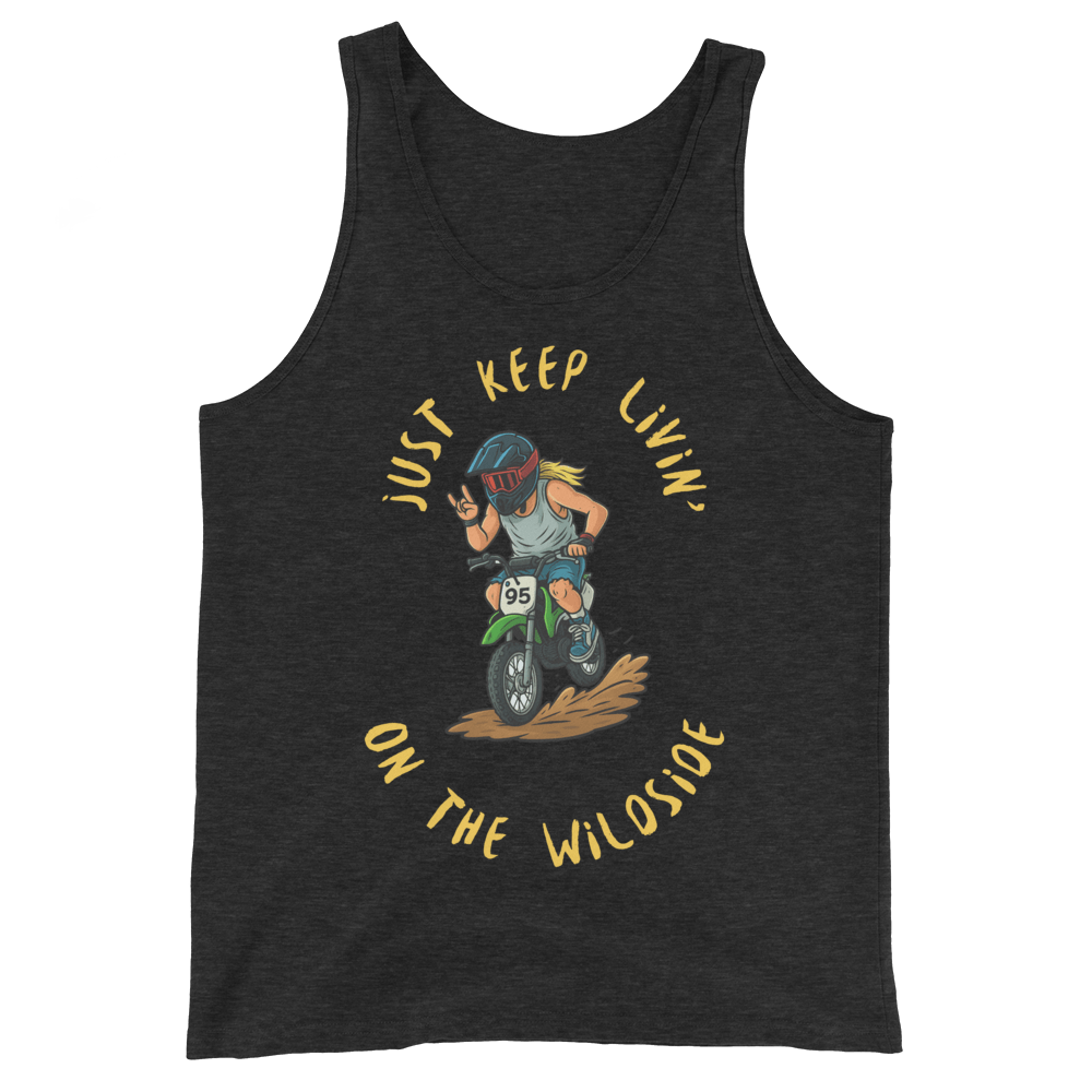 Adult wildside Tank Top Charcoal - Black Triblend - Kirik Motorsports