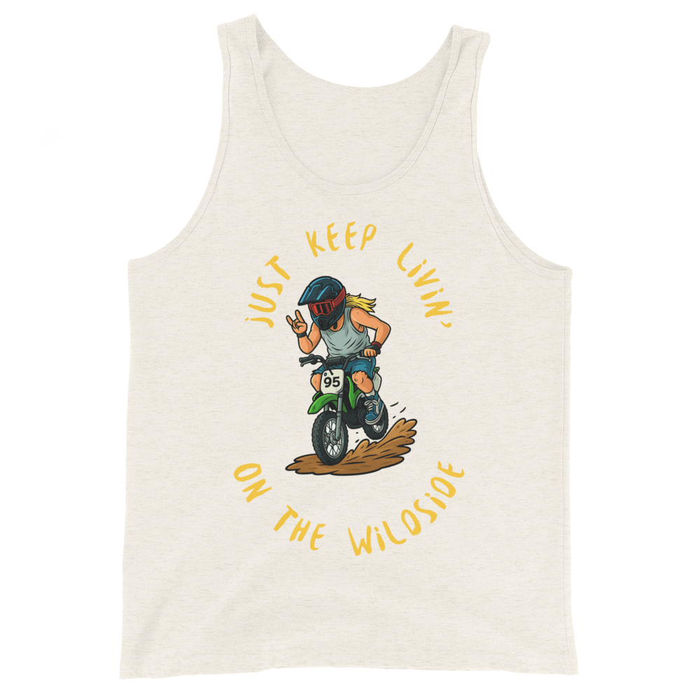 Adult wildside Tank Top Oatmeal Triblend - Kirik Motorsports