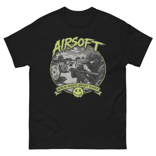 Airsoft World’s Okayest Player Tee Black - Kirik Motorsports