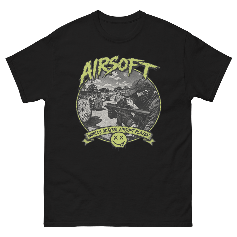 Airsoft World’s Okayest Player Tee Black - Kirik Motorsports
