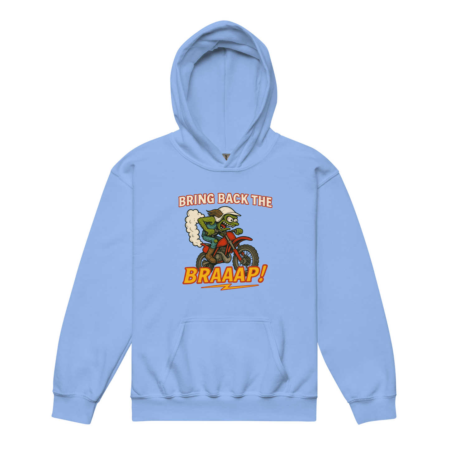 Bring the Braap Youth Hoodie Carolina Blue - Kirik Motorsports