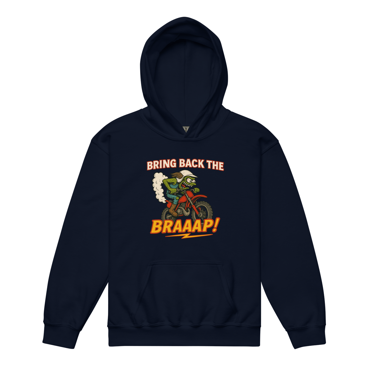 Bring the Braap Youth Hoodie Navy - Kirik Motorsports