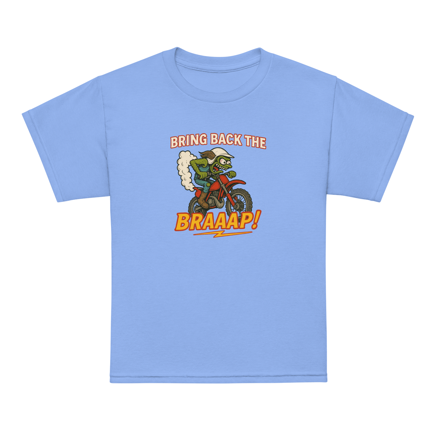 Bring the Braap Youth Tee Carolina Blue - Kirik Motorsports