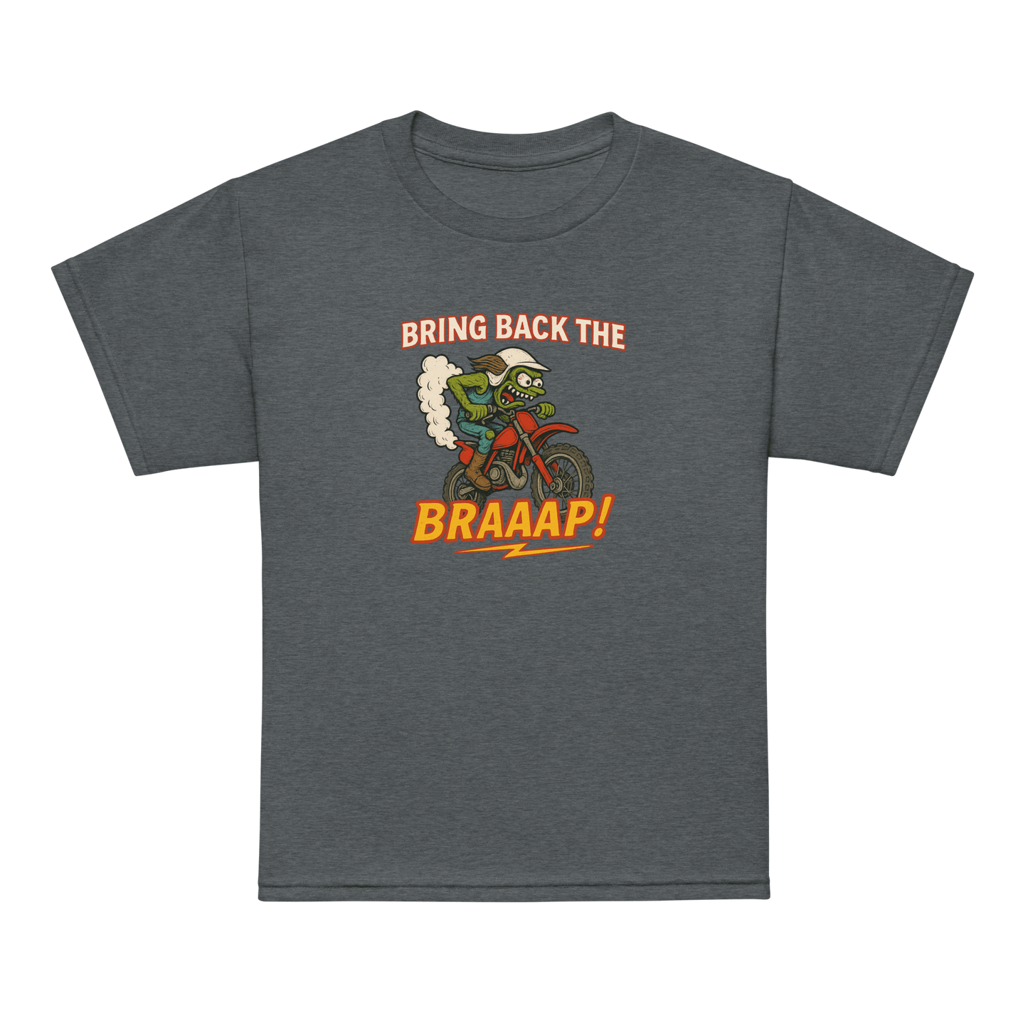 Bring the Braap Youth Tee Dark Heather - Kirik Motorsports