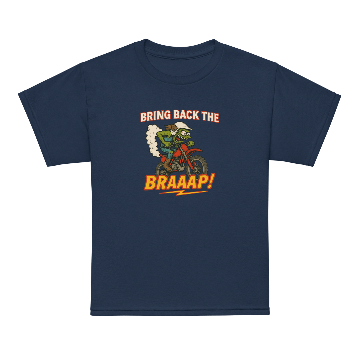 Bring the Braap Youth Tee Navy - Kirik Motorsports