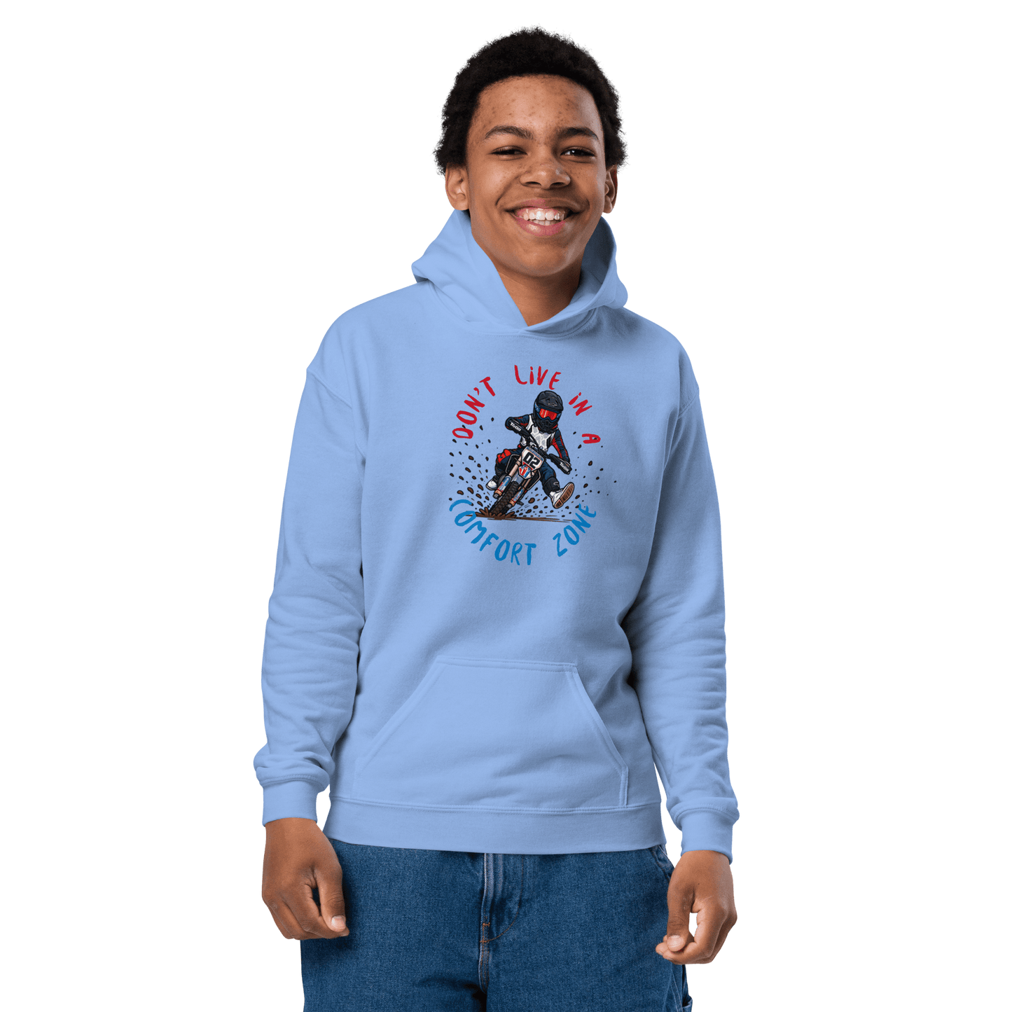 Fast Eddy Youth Hoodie Carolina Blue - Kirik Motorsports