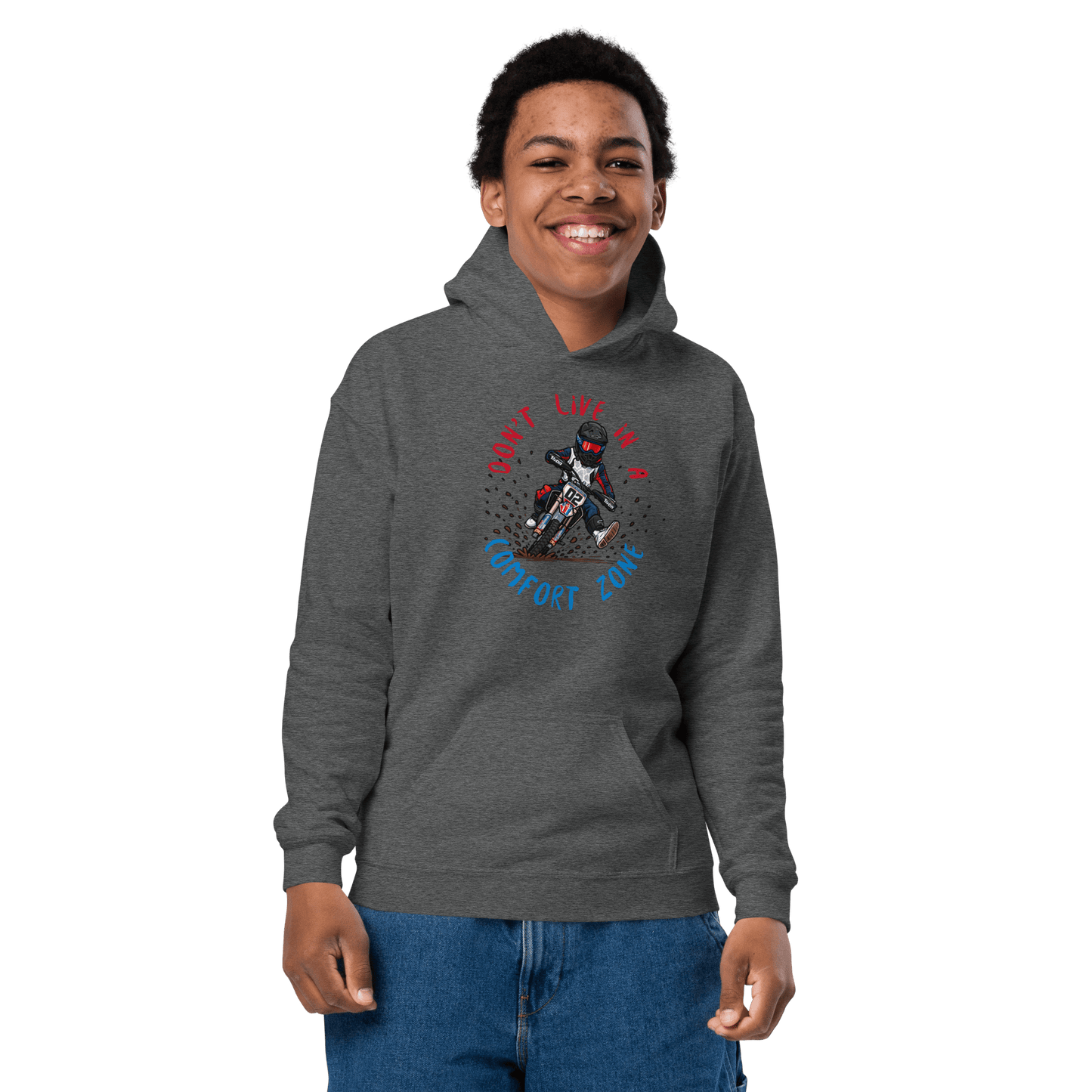 Fast Eddy Youth Hoodie Dark Heather - Kirik Motorsports