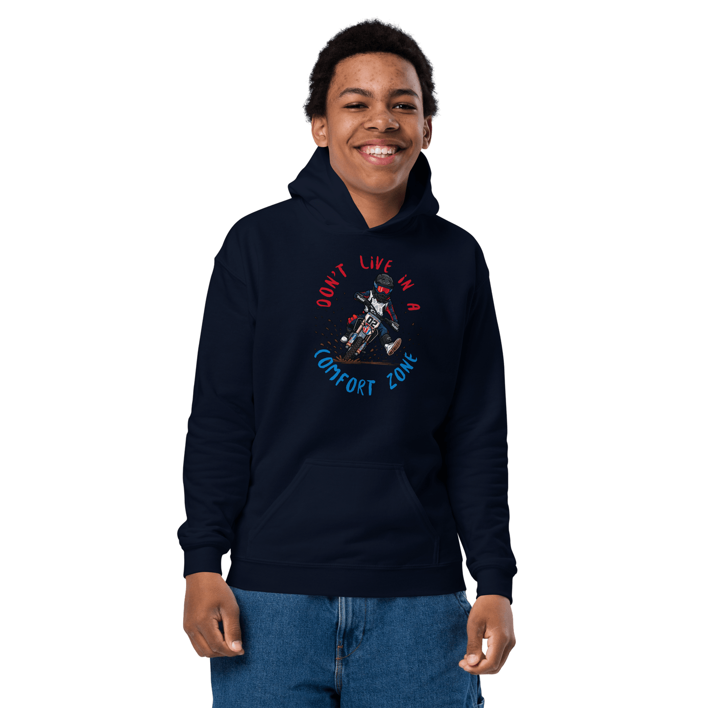 Fast Eddy Youth Hoodie Navy - Kirik Motorsports
