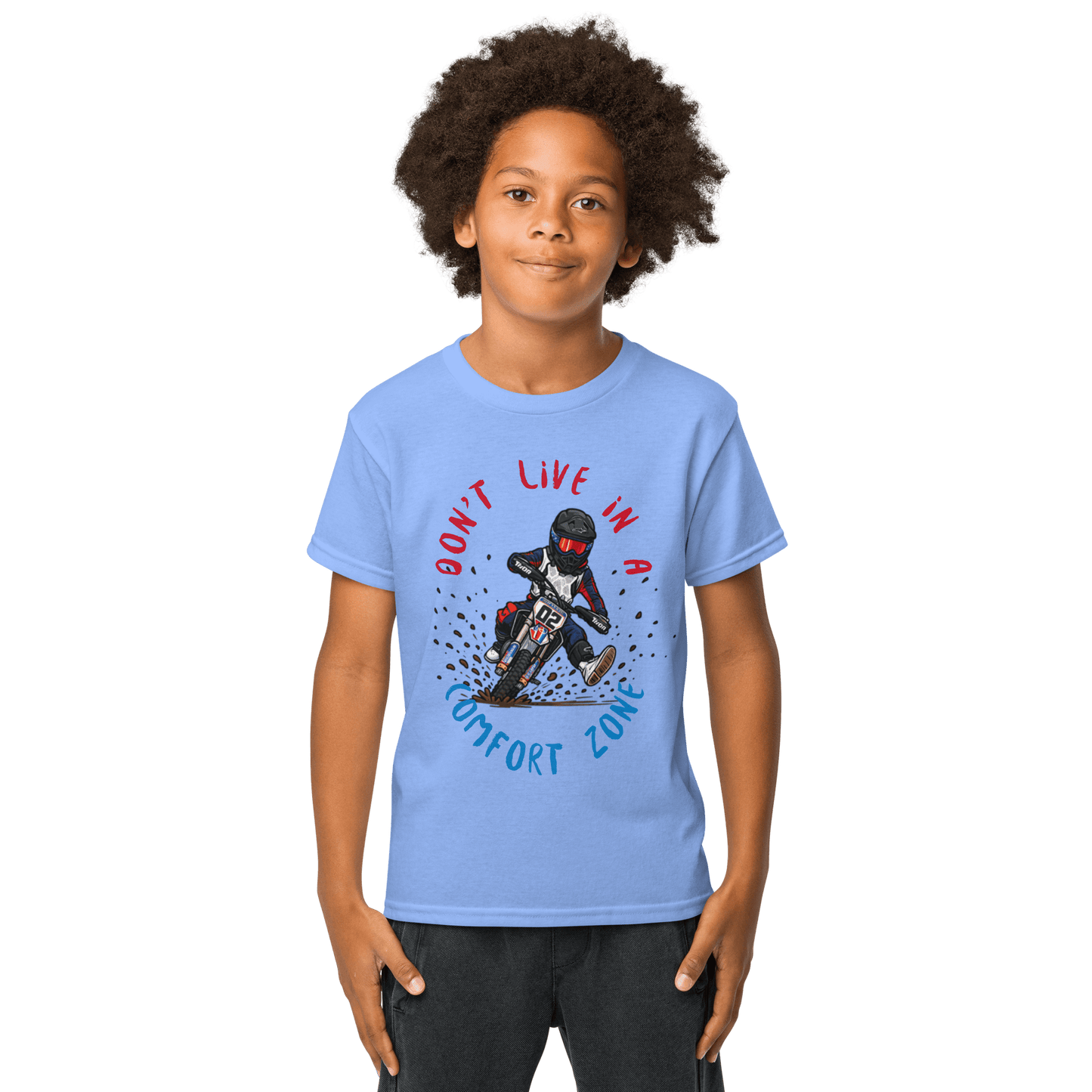 Fast Eddy Youth Tee Carolina Blue - Kirik Motorsports