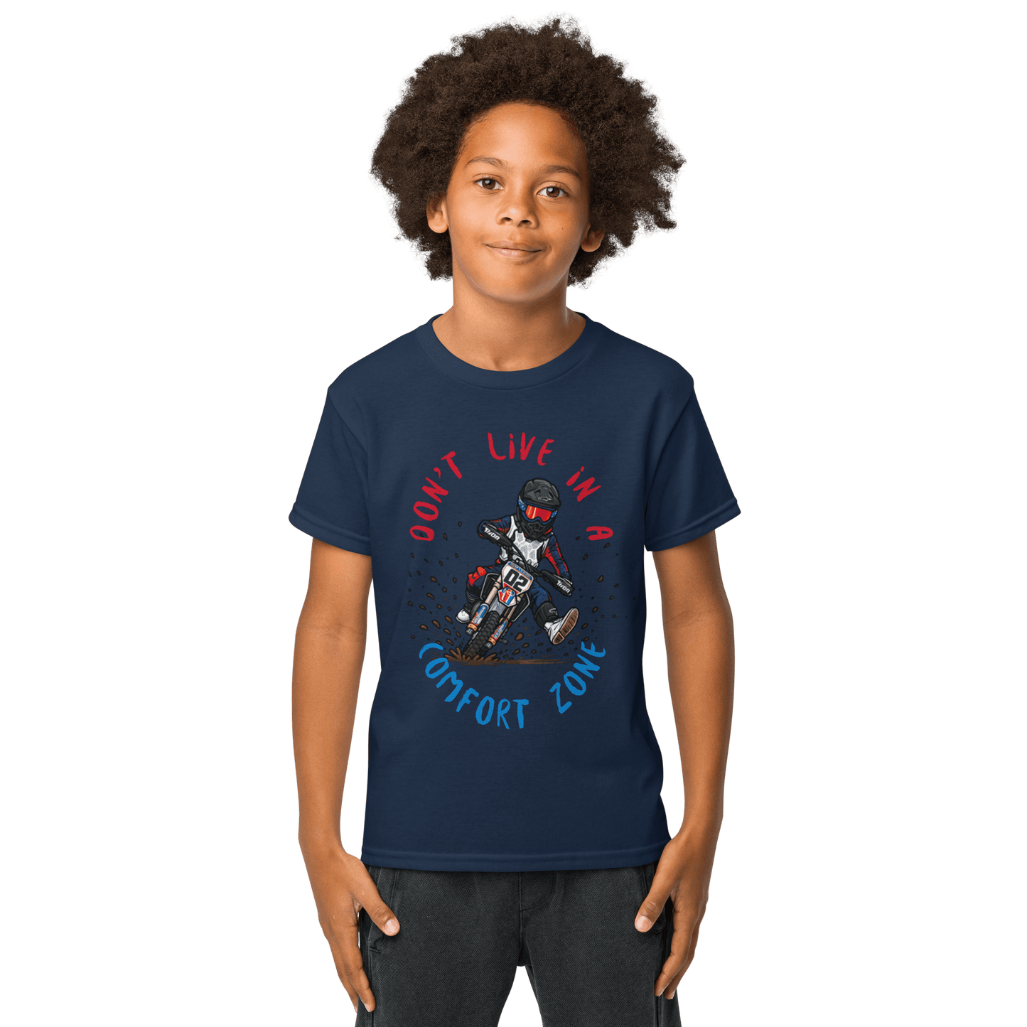 Fast Eddy Youth Tee Navy - Kirik Motorsports