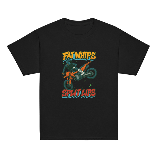 Fat Whip Youth tee Black - Kirik Motorsports