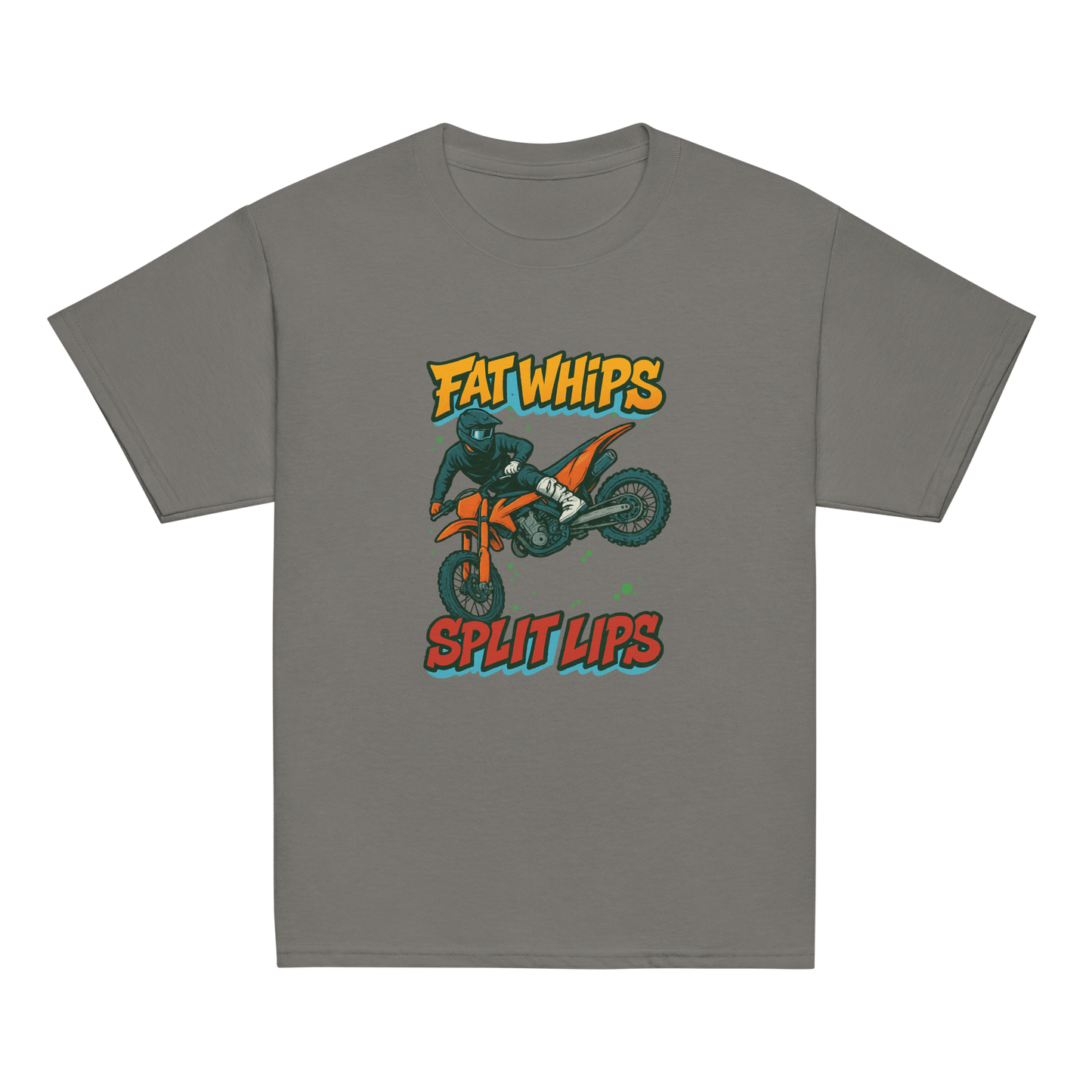Fat Whip Youth tee Charcoal - Kirik Motorsports