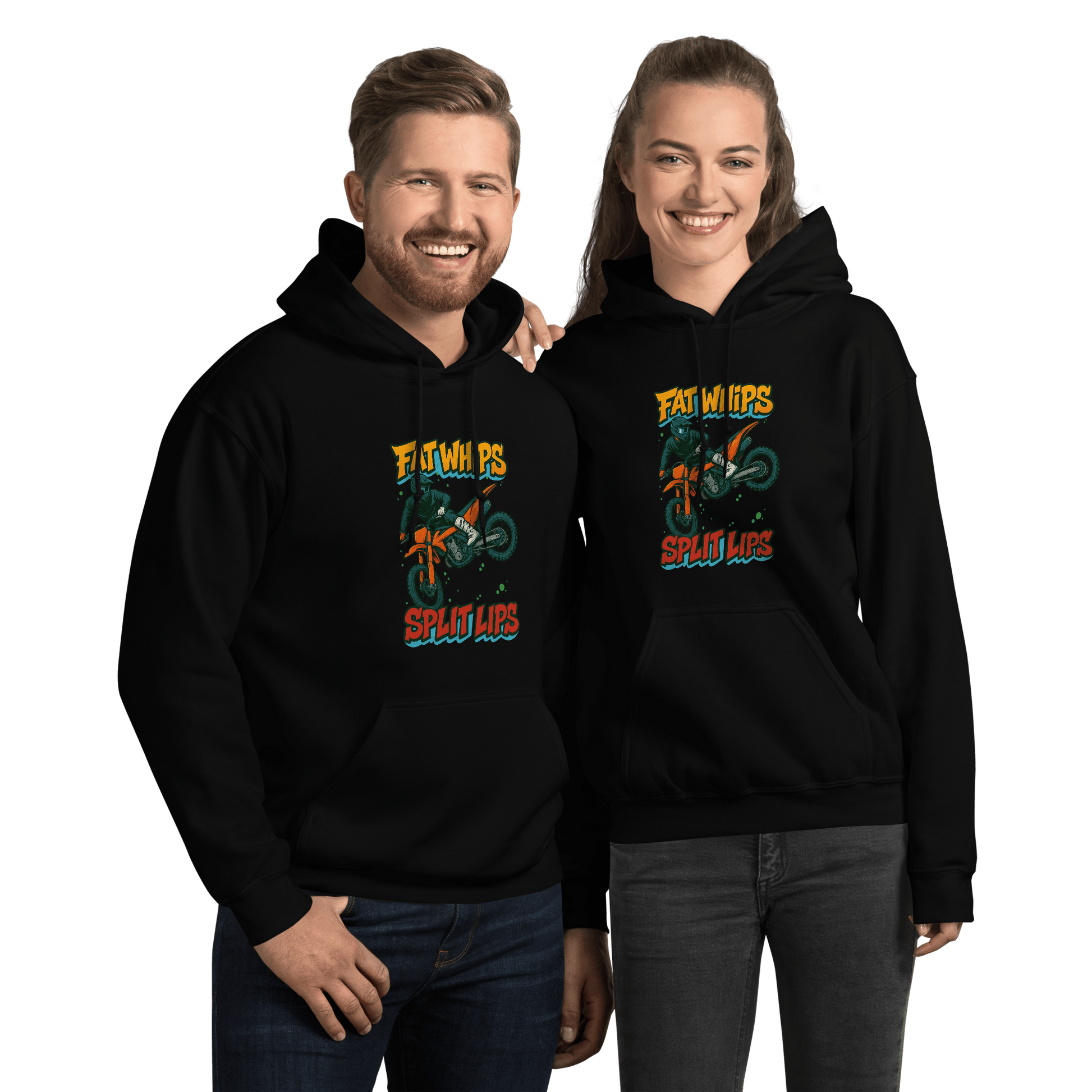Fat Whips Adult Hoodie Black - Kirik Motorsports