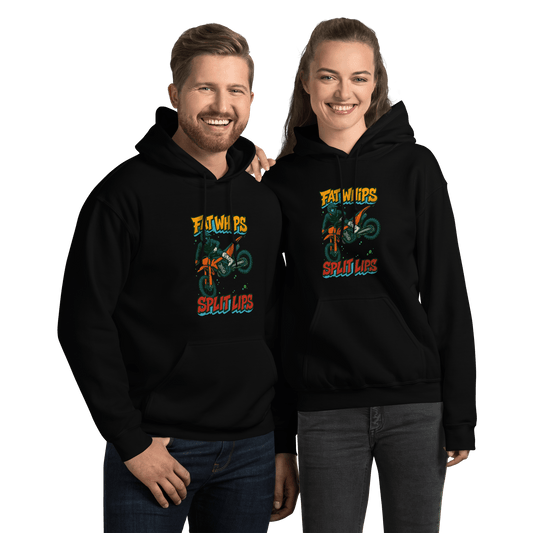 Fat Whips Adult Hoodie Black - Kirik Motorsports