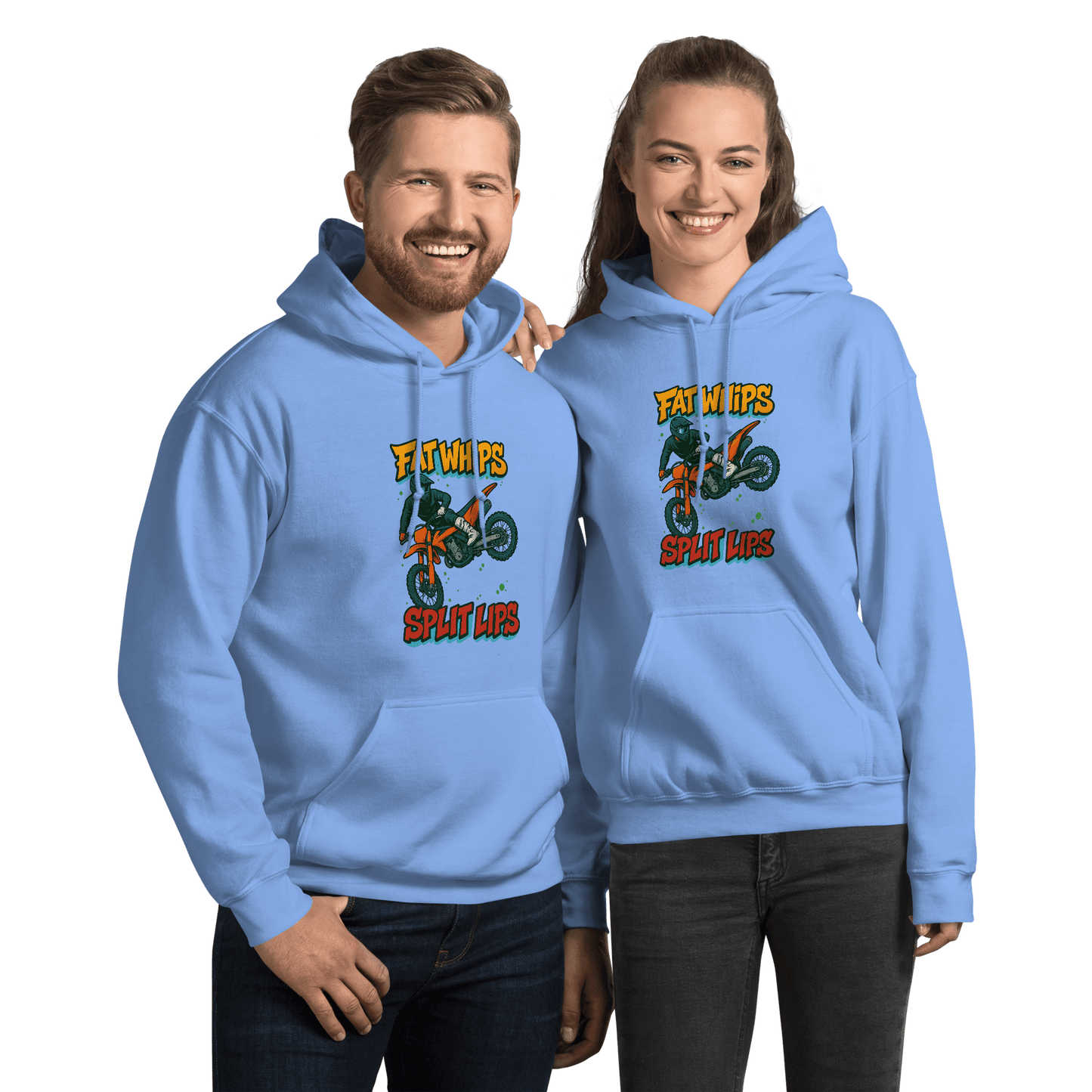 Fat Whips Adult Hoodie Carolina Blue - Kirik Motorsports