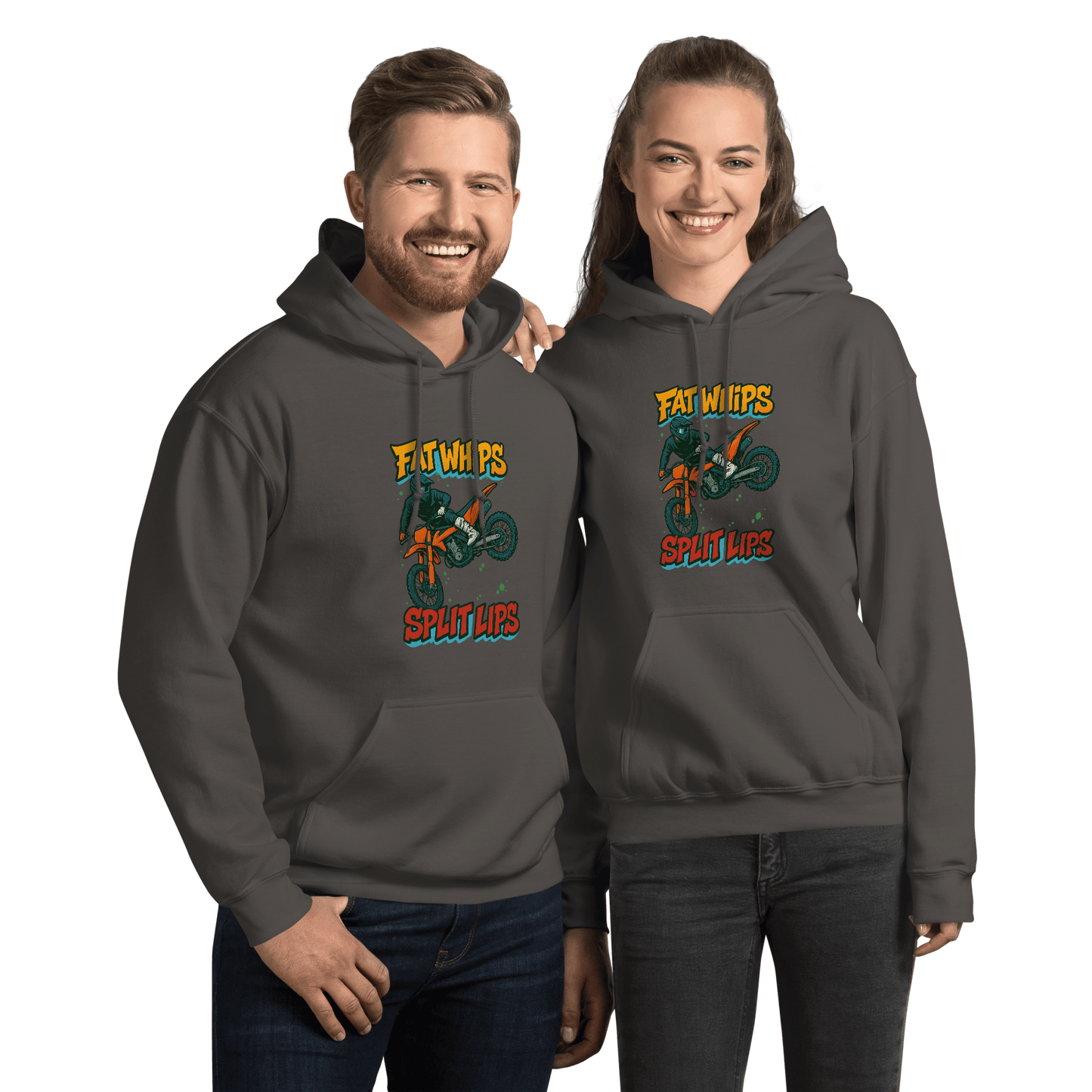 Fat Whips Adult Hoodie Charcoal - Kirik Motorsports