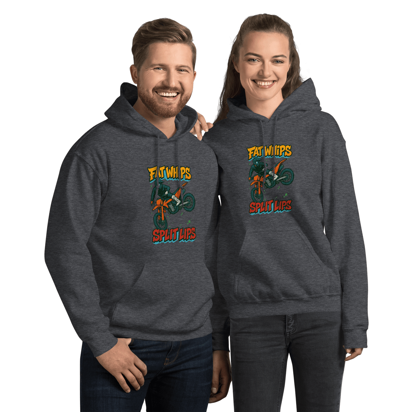 Fat Whips Adult Hoodie Dark Heather - Kirik Motorsports