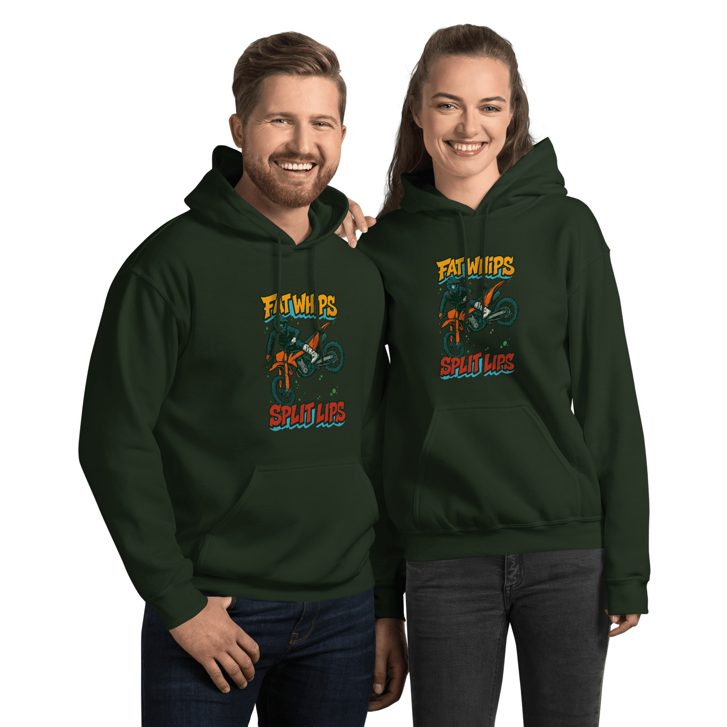 Fat Whips Adult Hoodie Forest Green - Kirik Motorsports