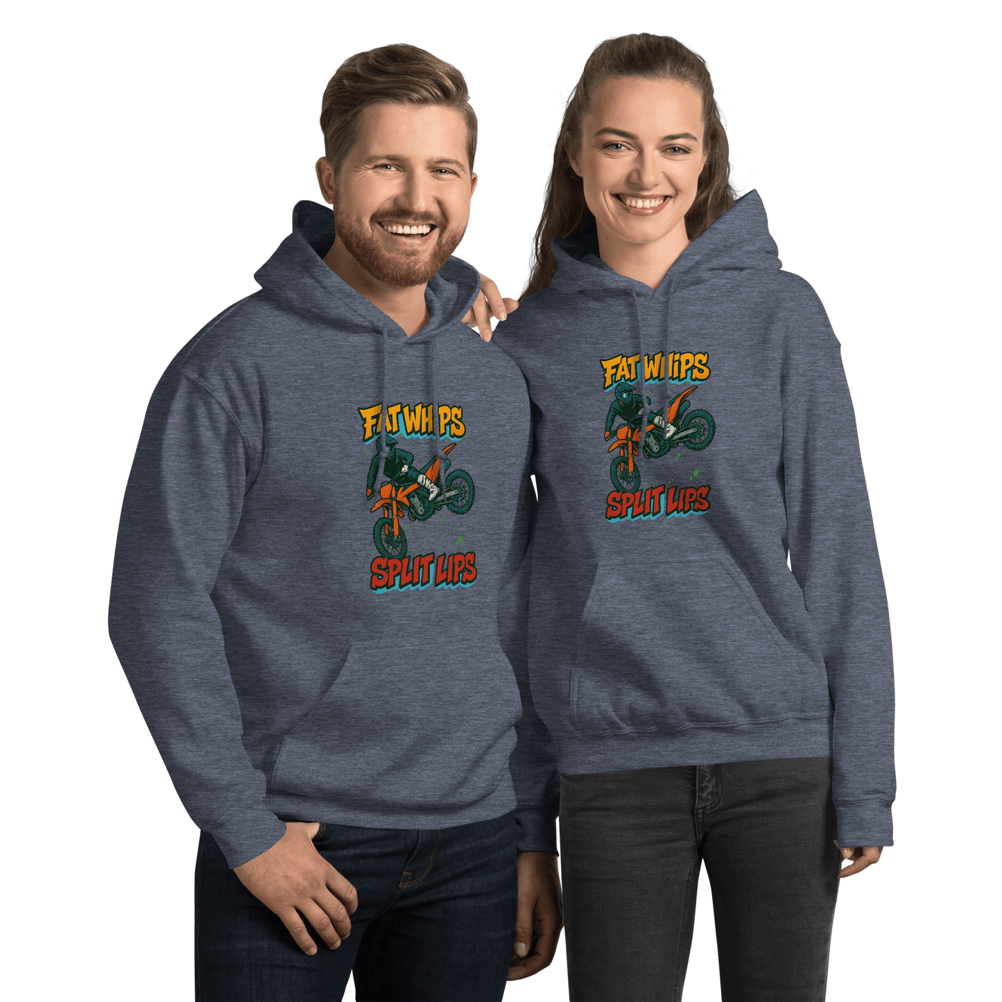 Fat Whips Adult Hoodie Heather Sport Dark Navy - Kirik Motorsports