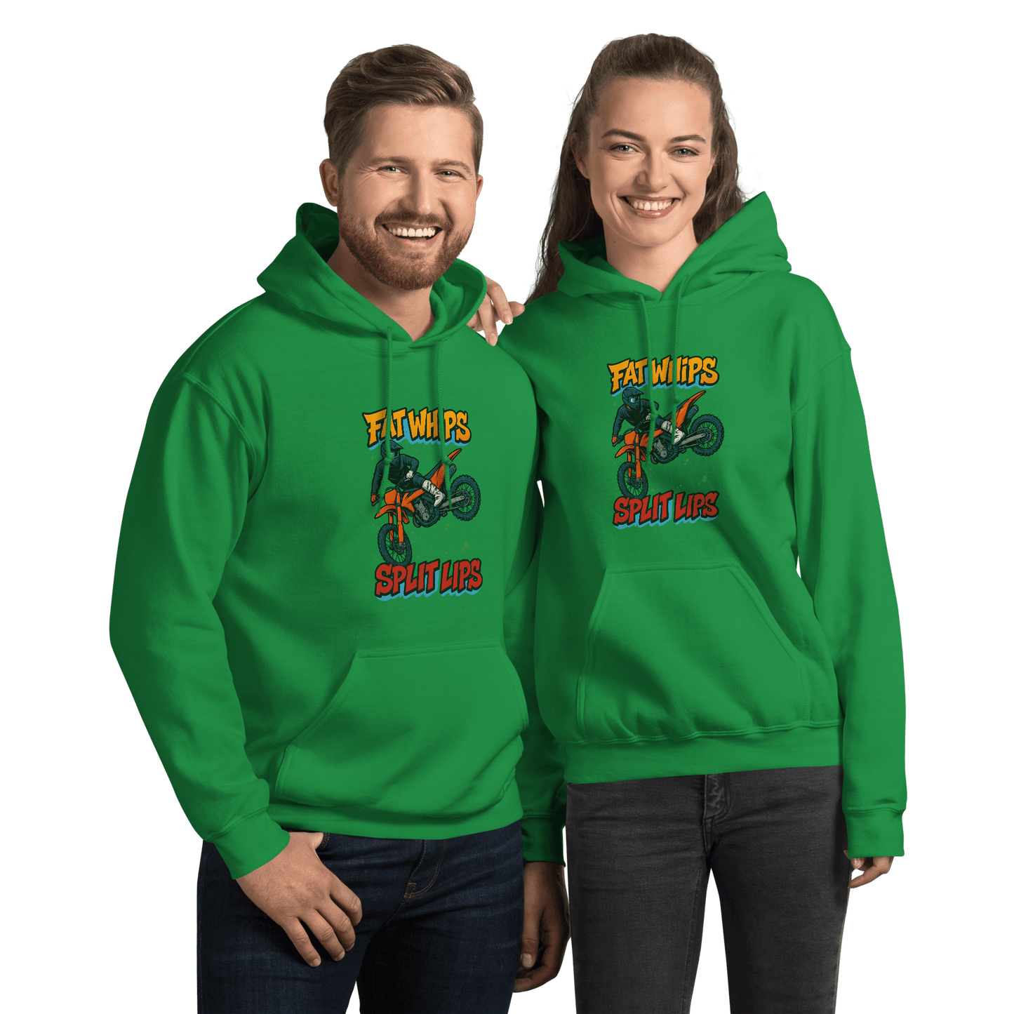 Fat Whips Adult Hoodie Irish Green - Kirik Motorsports