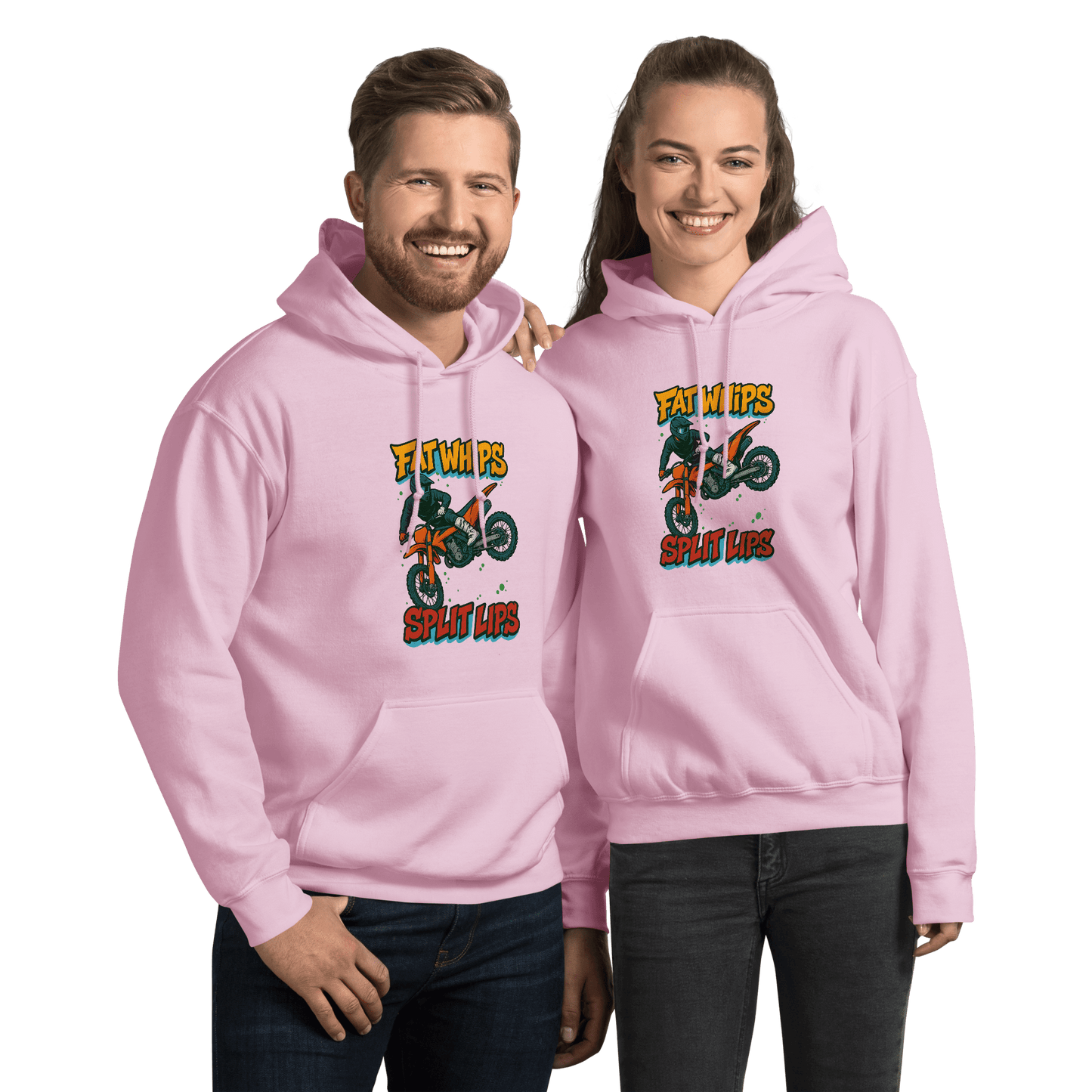 Fat Whips Adult Hoodie Light Pink - Kirik Motorsports