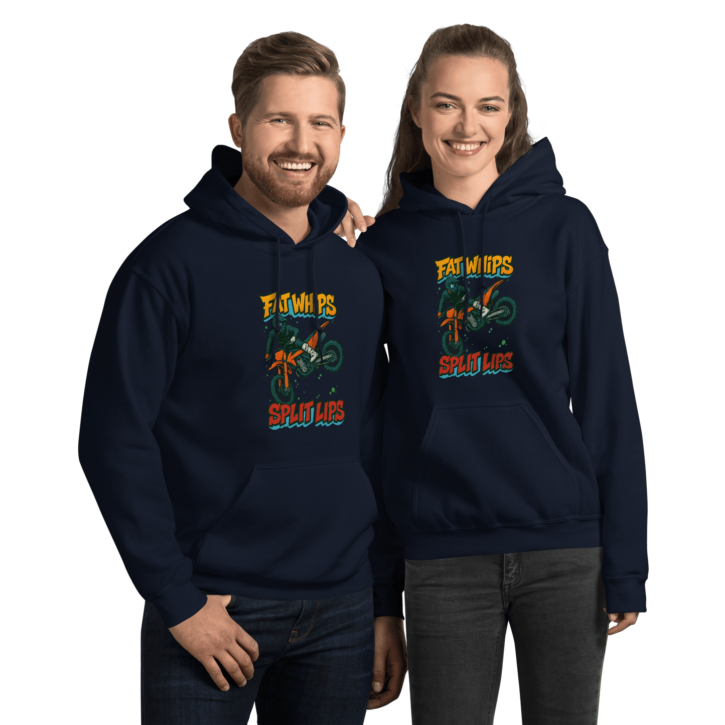Fat Whips Adult Hoodie Navy - Kirik Motorsports