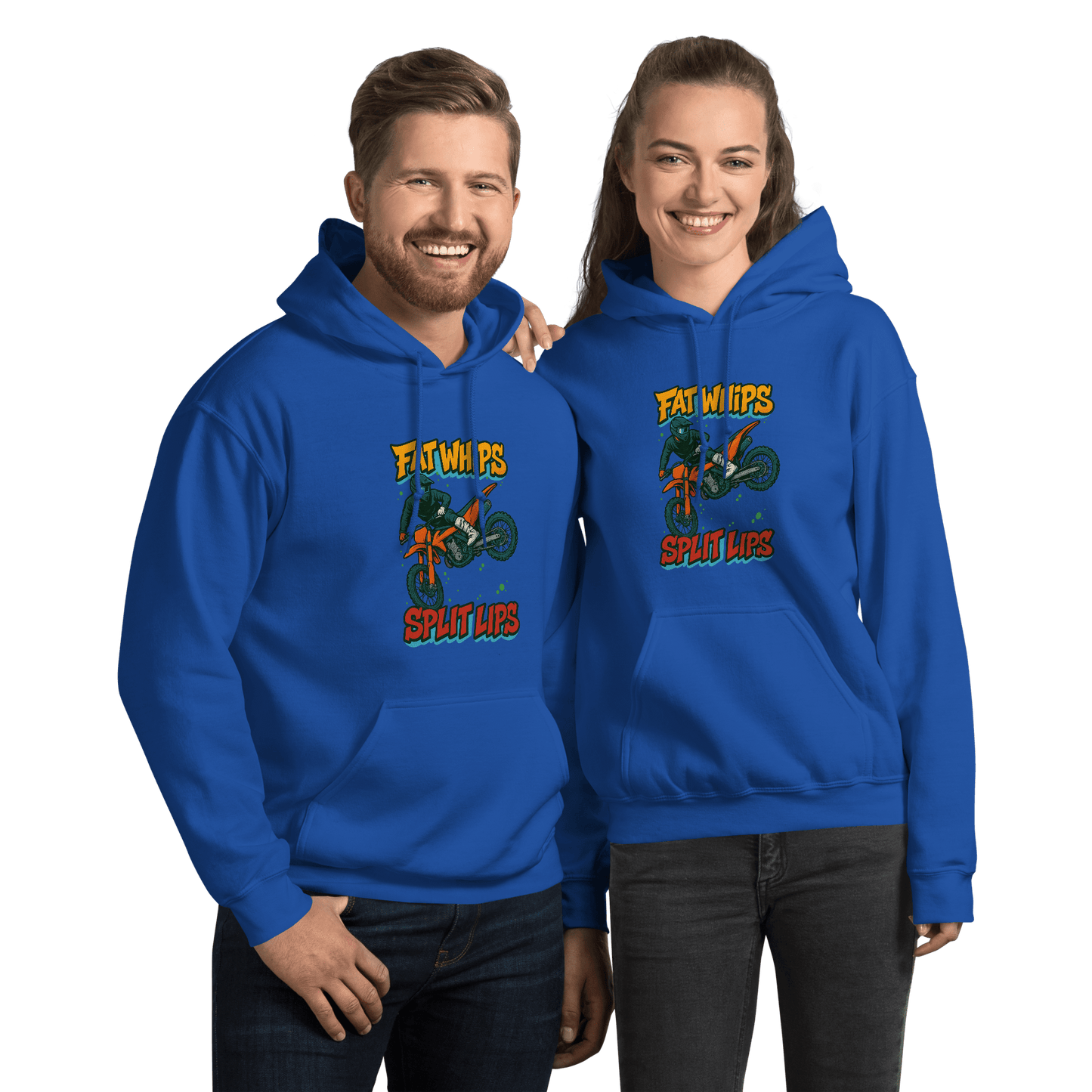 Fat Whips Adult Hoodie Royal - Kirik Motorsports