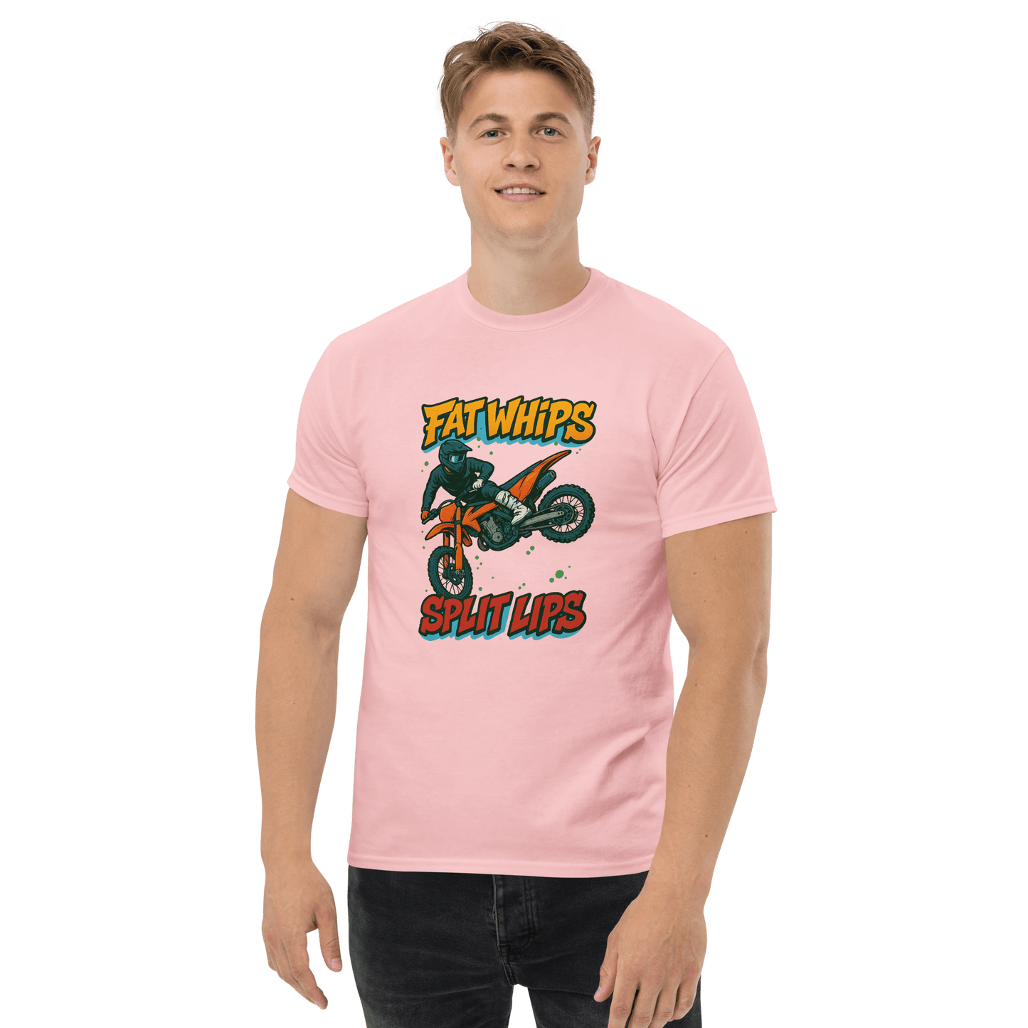 Fat Whips Adult Tee Light Pink - Kirik Motorsports