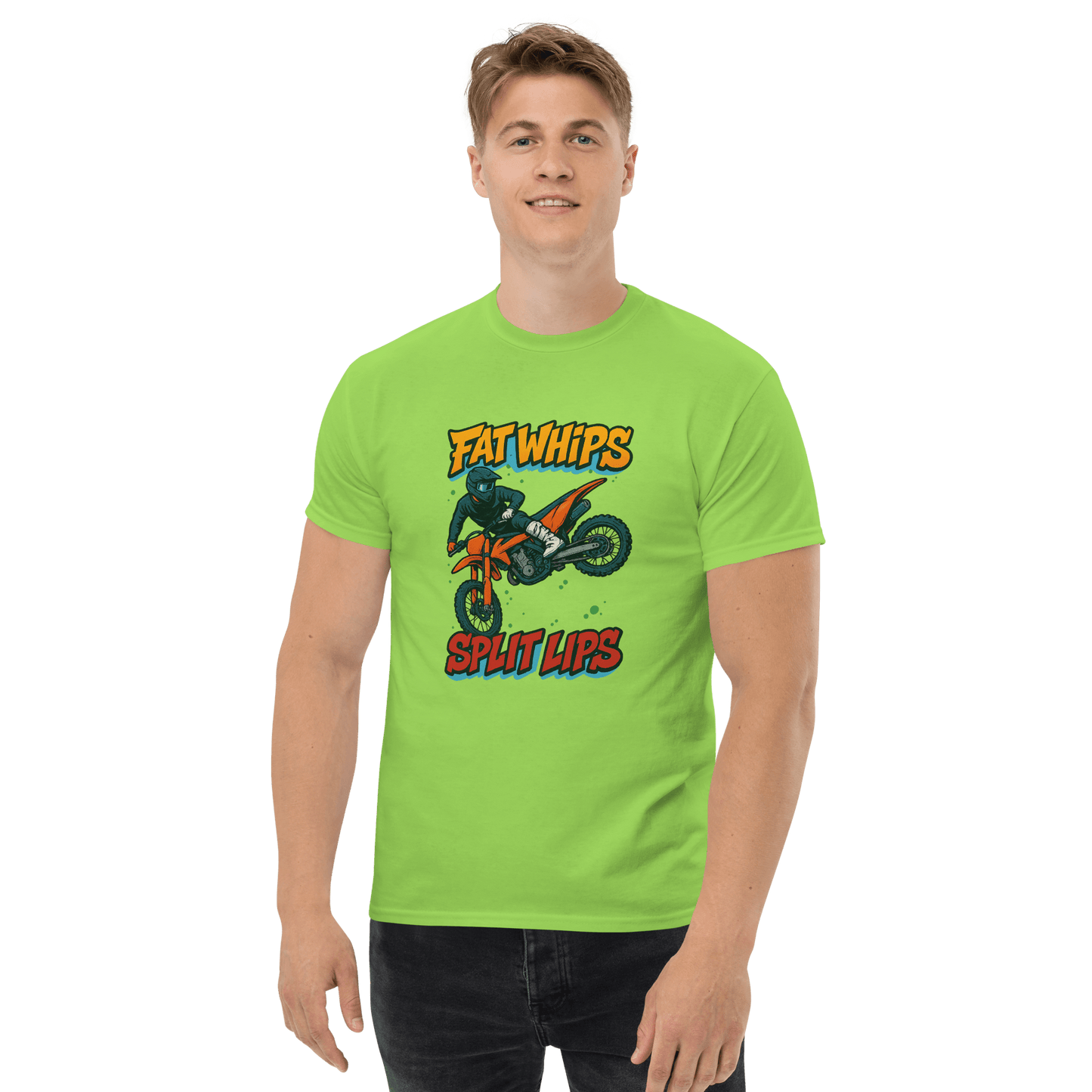 Fat Whips Adult Tee Lime - Kirik Motorsports