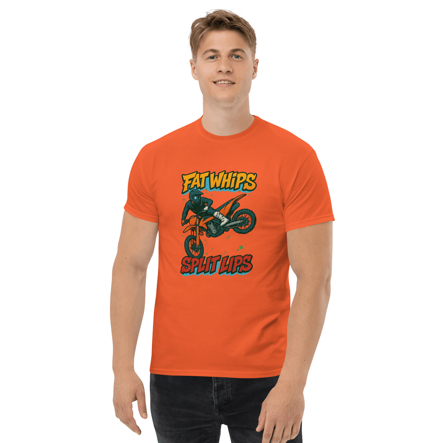 Fat Whips Adult Tee Orange - Kirik Motorsports