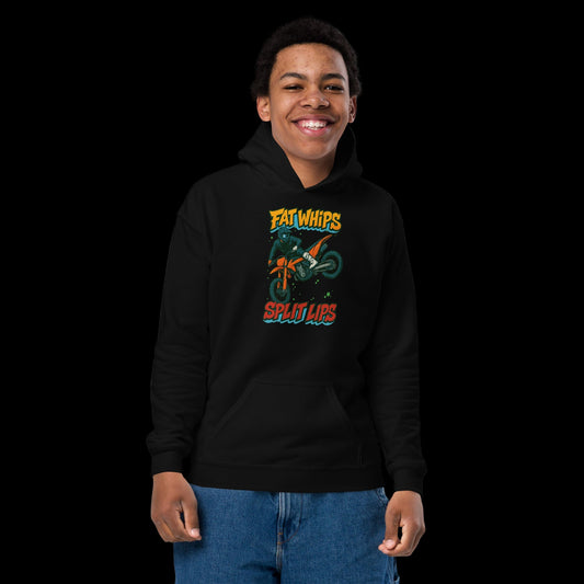 Fat Whips Youth hoodie Black - Kirik Motorsports