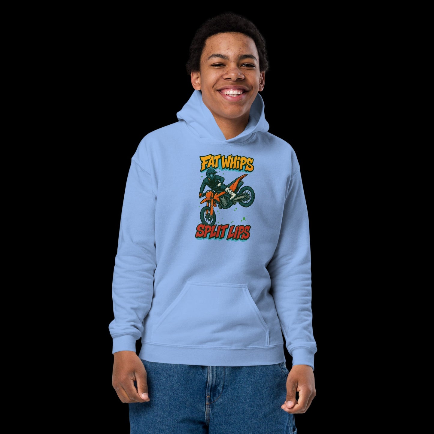 Fat Whips Youth hoodie Carolina Blue - Kirik Motorsports