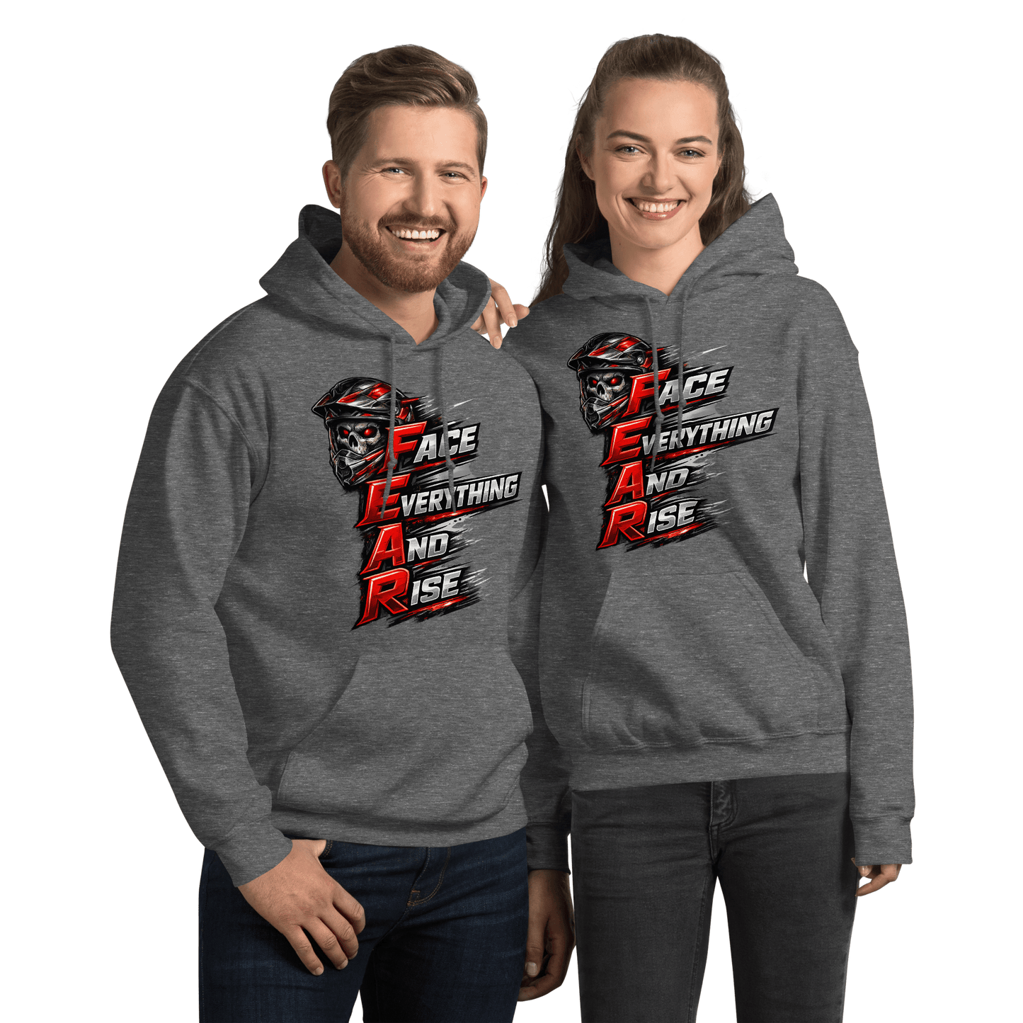 FEAR Adult Hoodie Graphite Heather - Kirik Motorsports