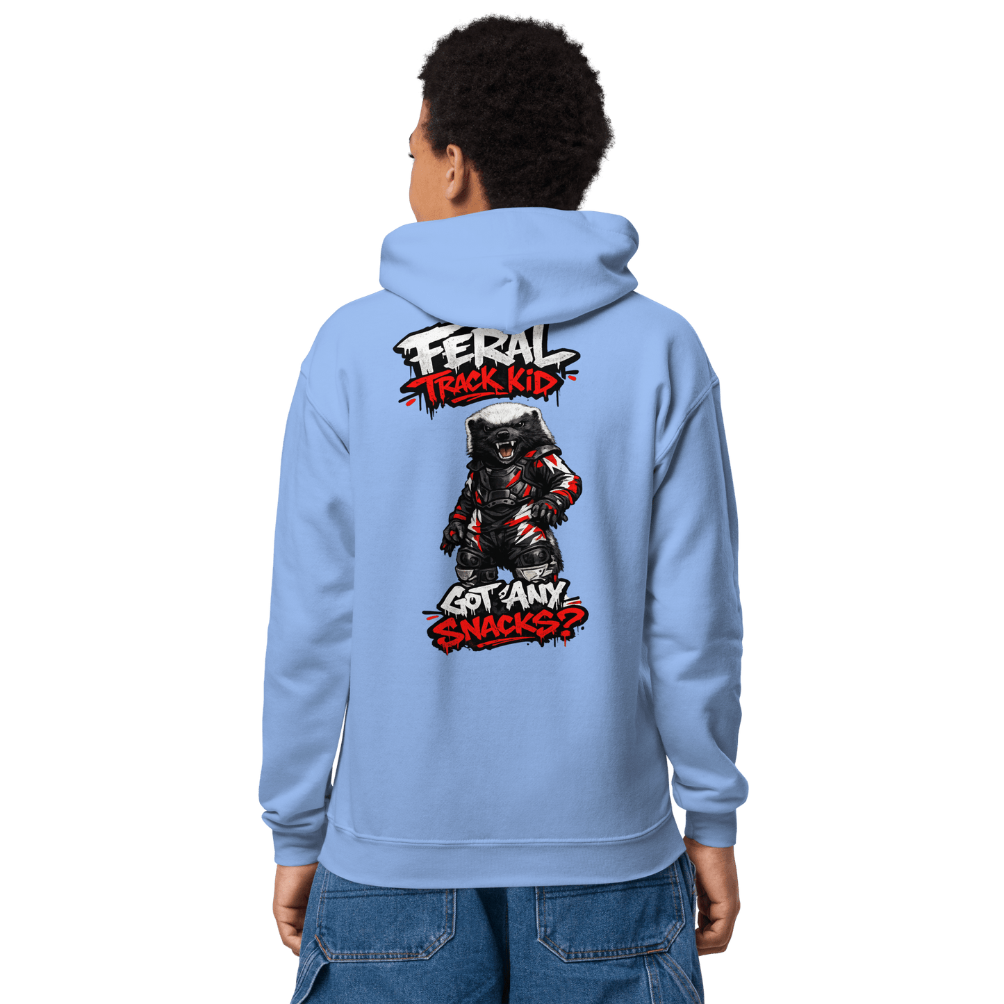 Feral Badger Hoodie Carolina Blue - Kirik Motorsports