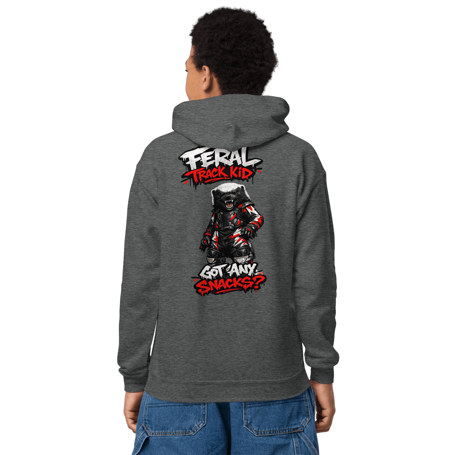 Feral Badger Hoodie Dark Heather - Kirik Motorsports