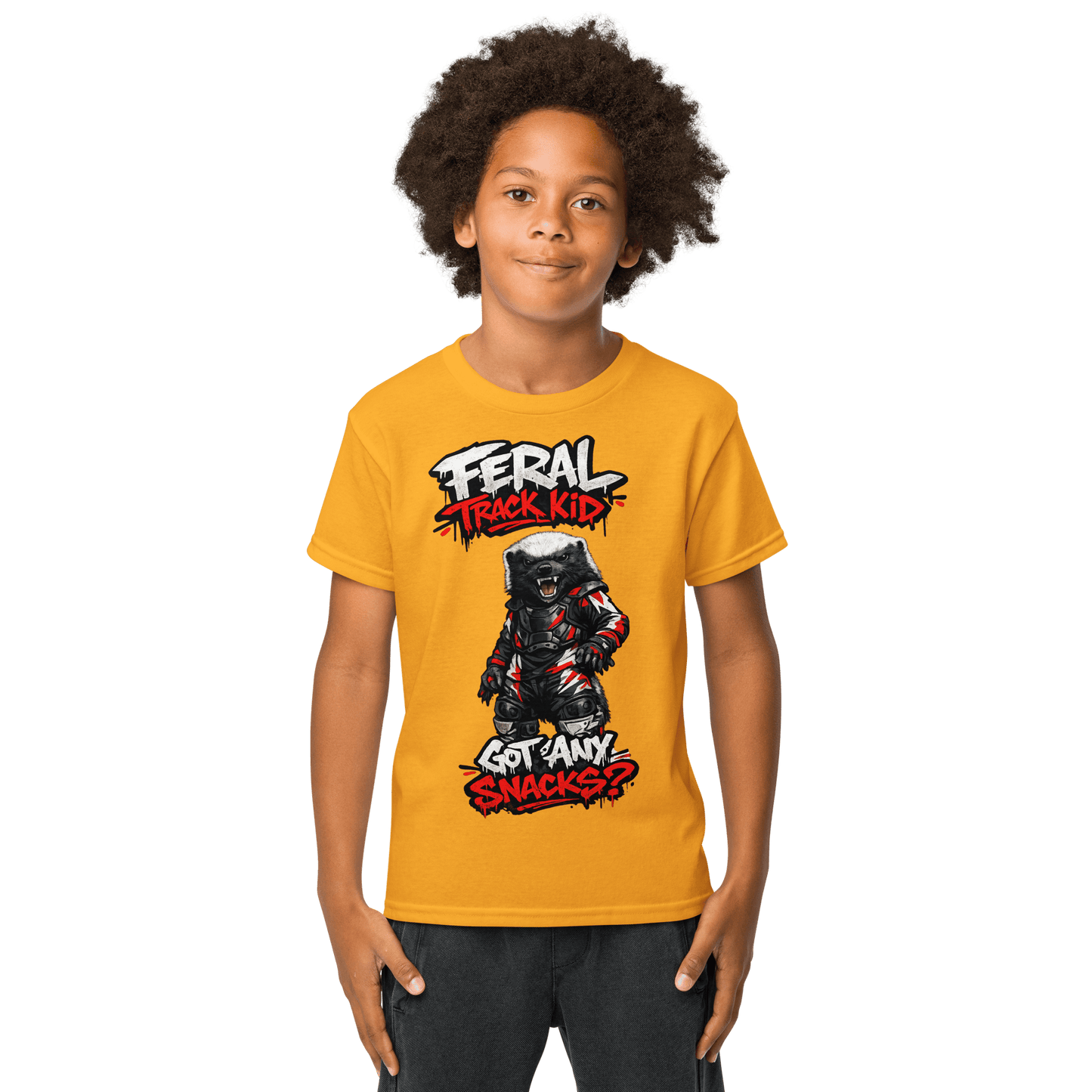 Feral Badger Tee Gold - Kirik Motorsports