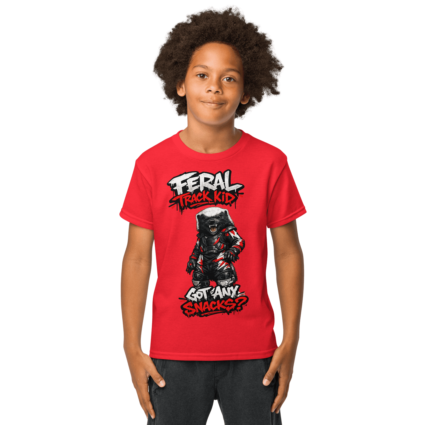 Feral Badger Tee Red - Kirik Motorsports