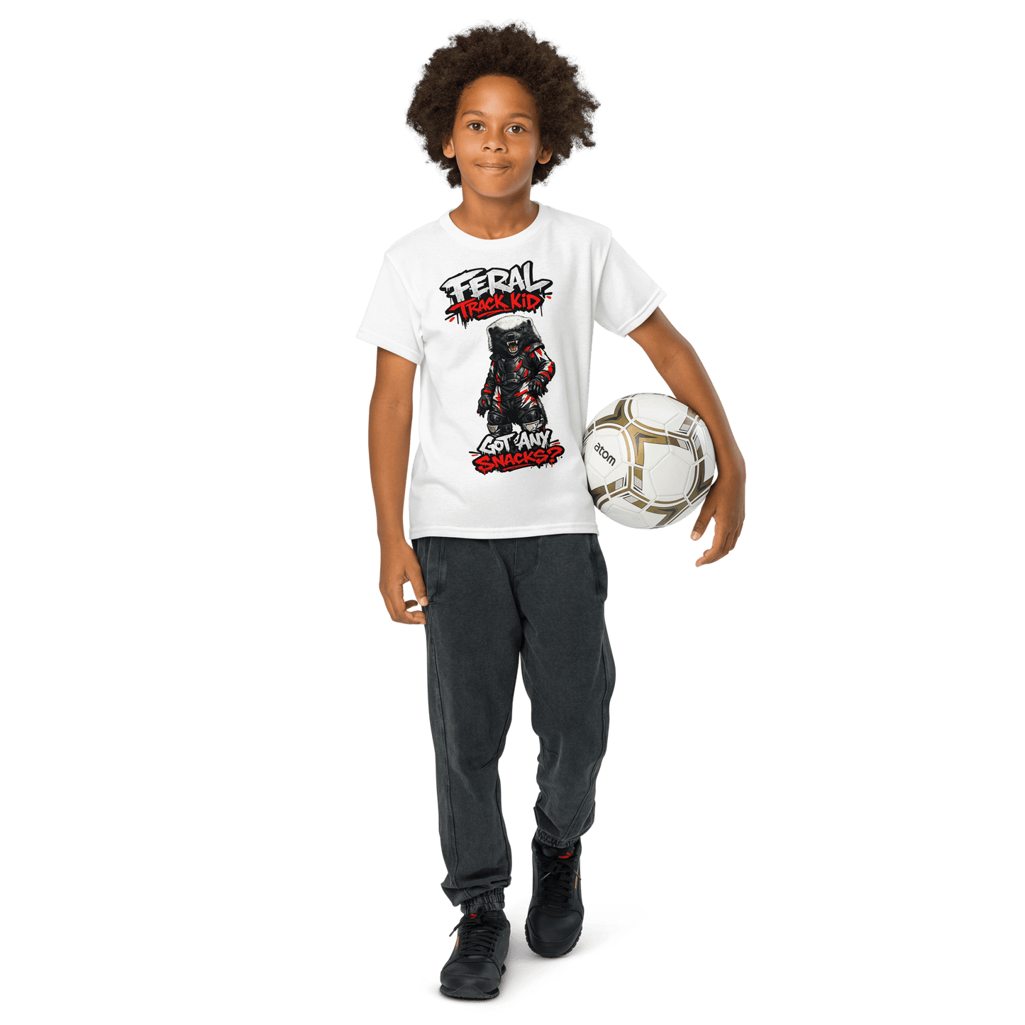 Feral Badger Tee White - Kirik Motorsports