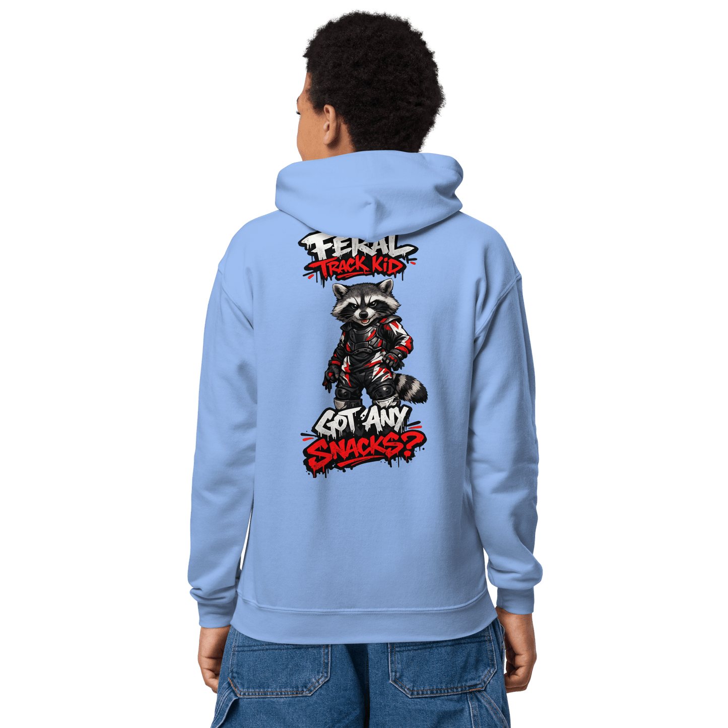 Feral Racoon Hoodie Carolina Blue - Kirik Motorsports