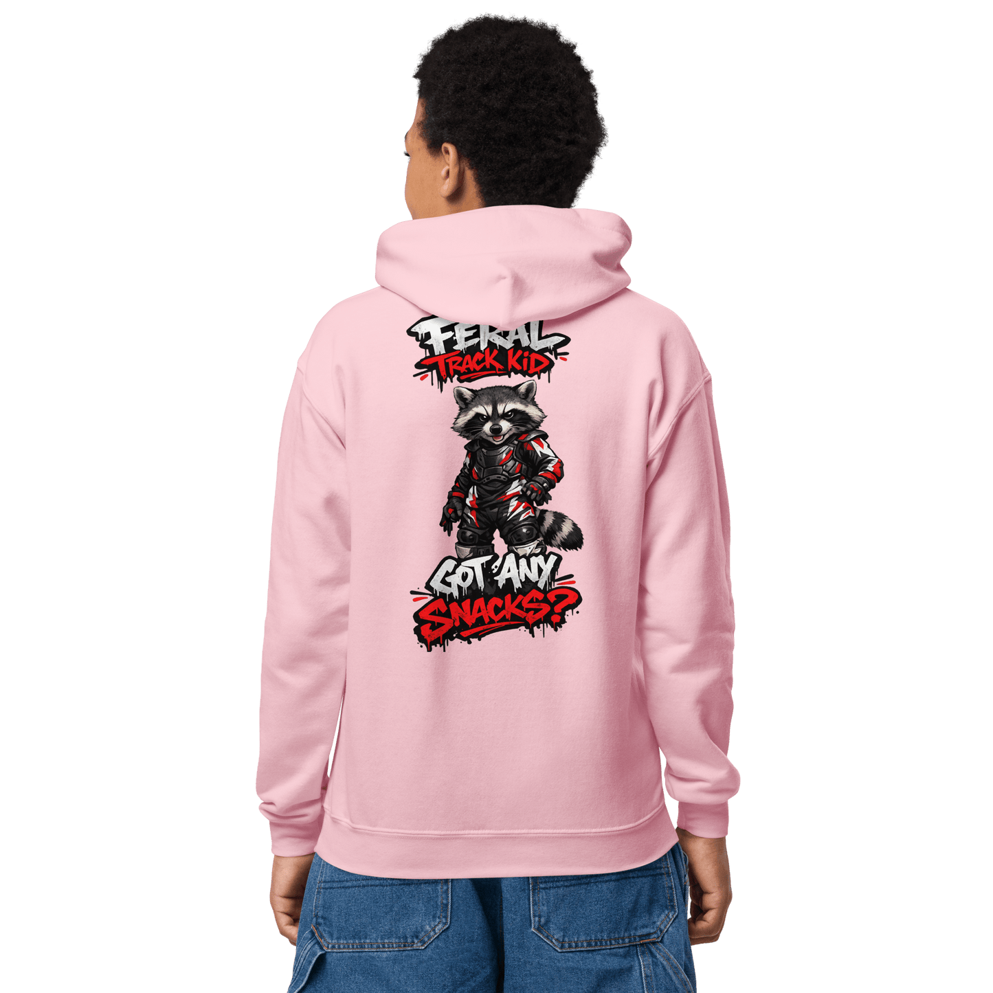 Feral Racoon Hoodie Light Pink - Kirik Motorsports