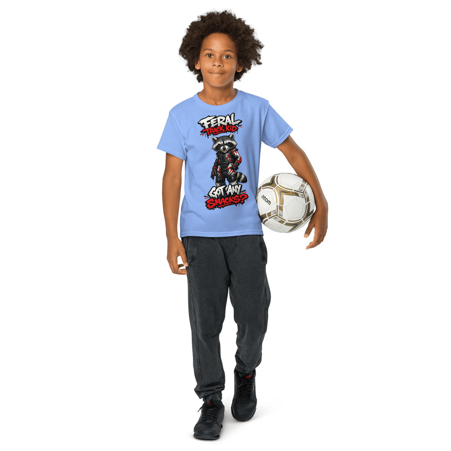 Feral Racoon Tee Carolina Blue - Kirik Motorsports