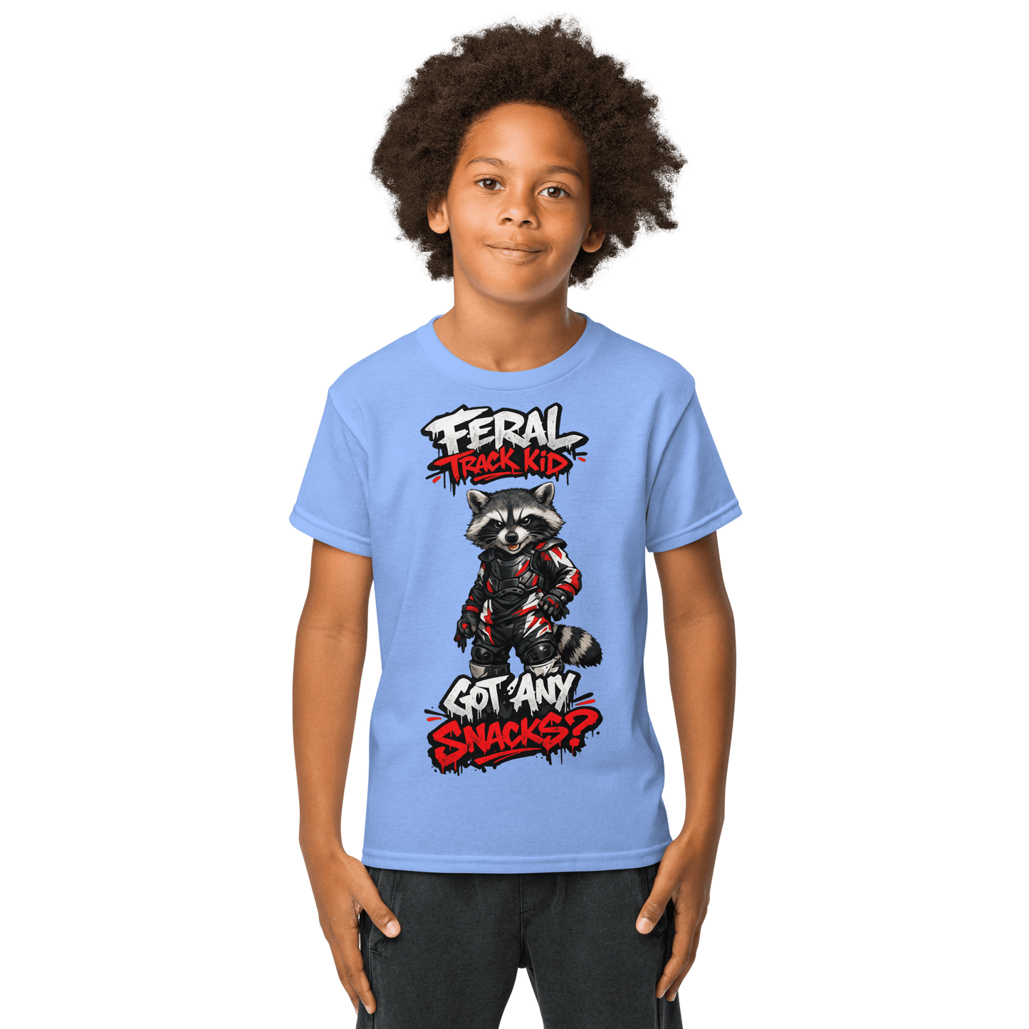 Feral Racoon Tee Carolina Blue - Kirik Motorsports