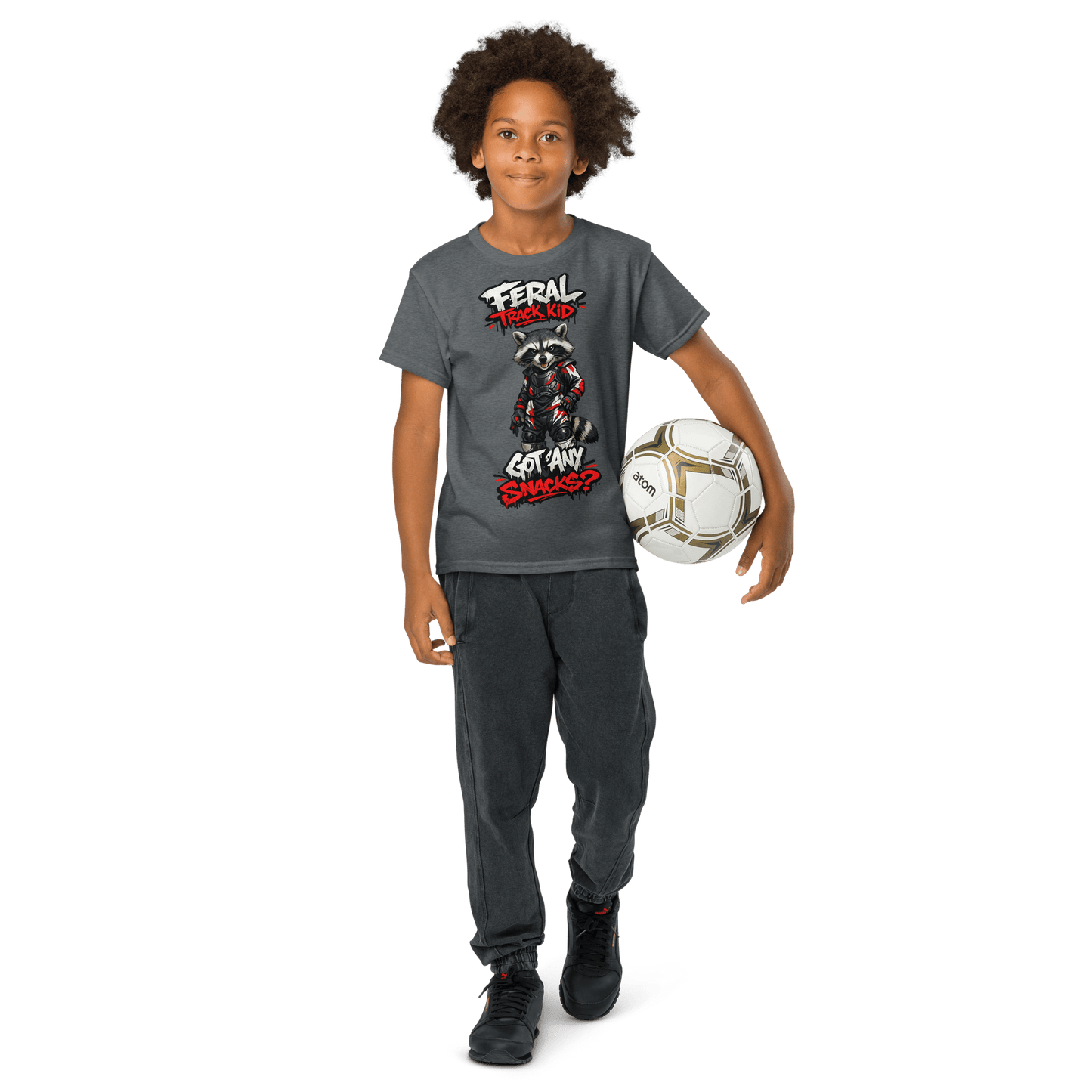 Feral Racoon Tee Dark Heather - Kirik Motorsports